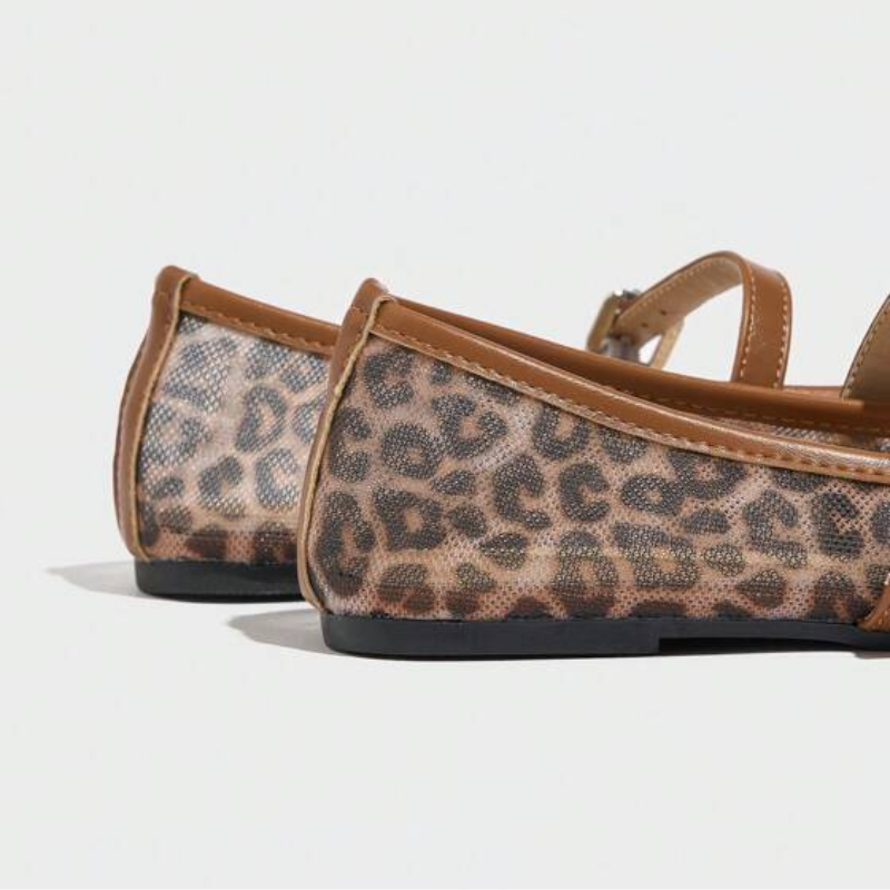 MissMiss™ Leopard-Print Mesh Flats
