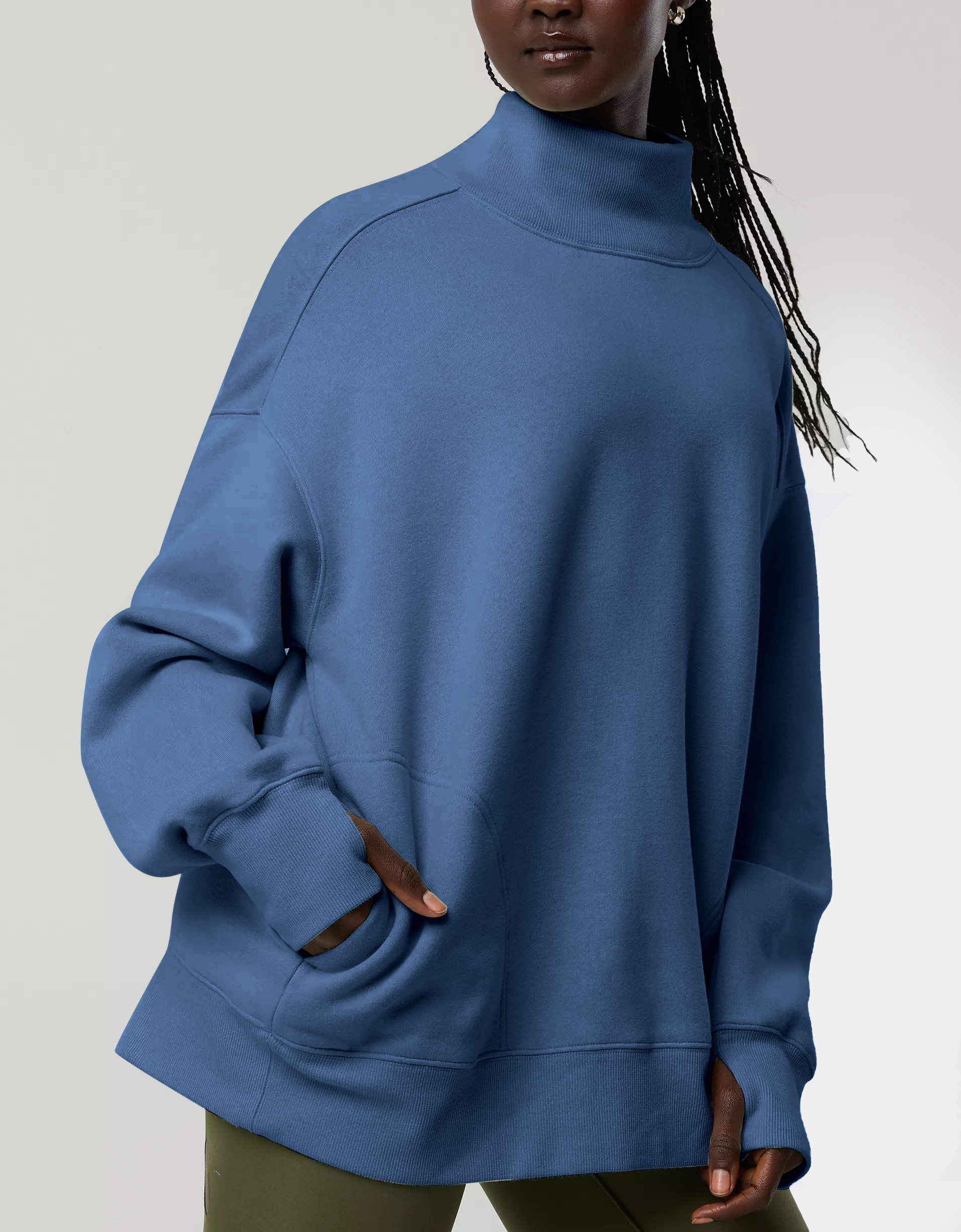 Cloud Fleece Oversized Mockneck Sweatshirt (Buy 2 Free Shipping)