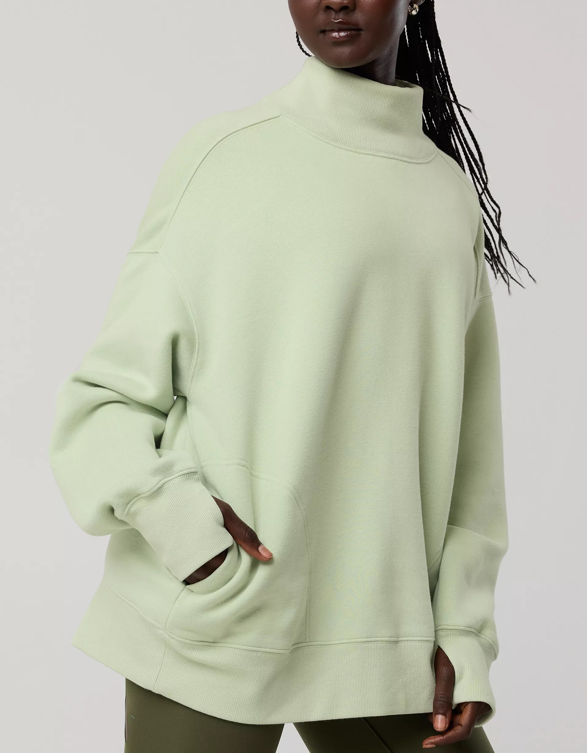 Cloud Fleece Oversized Mockneck Sweatshirt (Buy 2 Free Shipping)