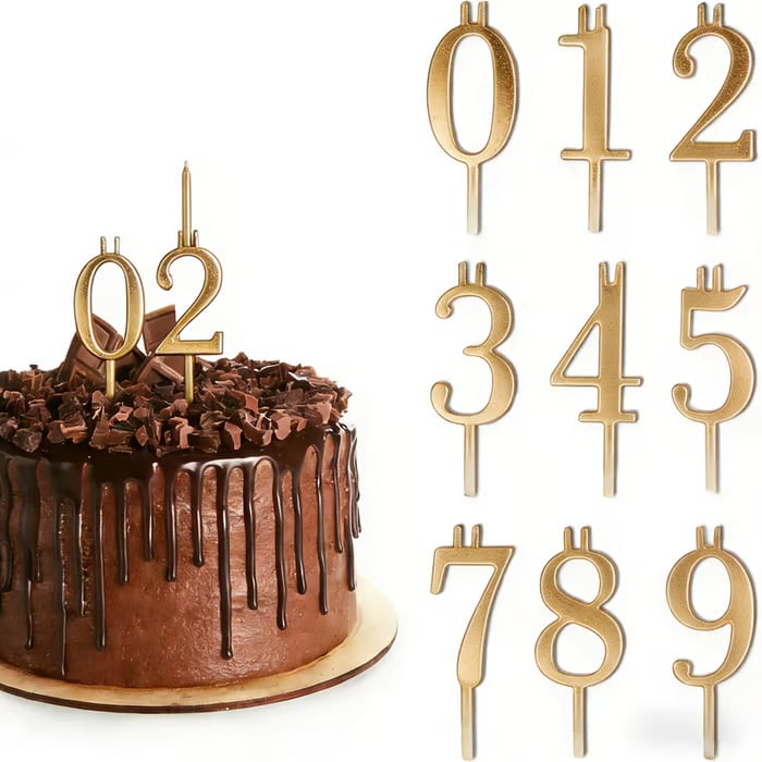 🔥Last Day 49% OFF 🎁🍾Numbered Aluminum Birthday Cake Candle Holder Set 🎂
