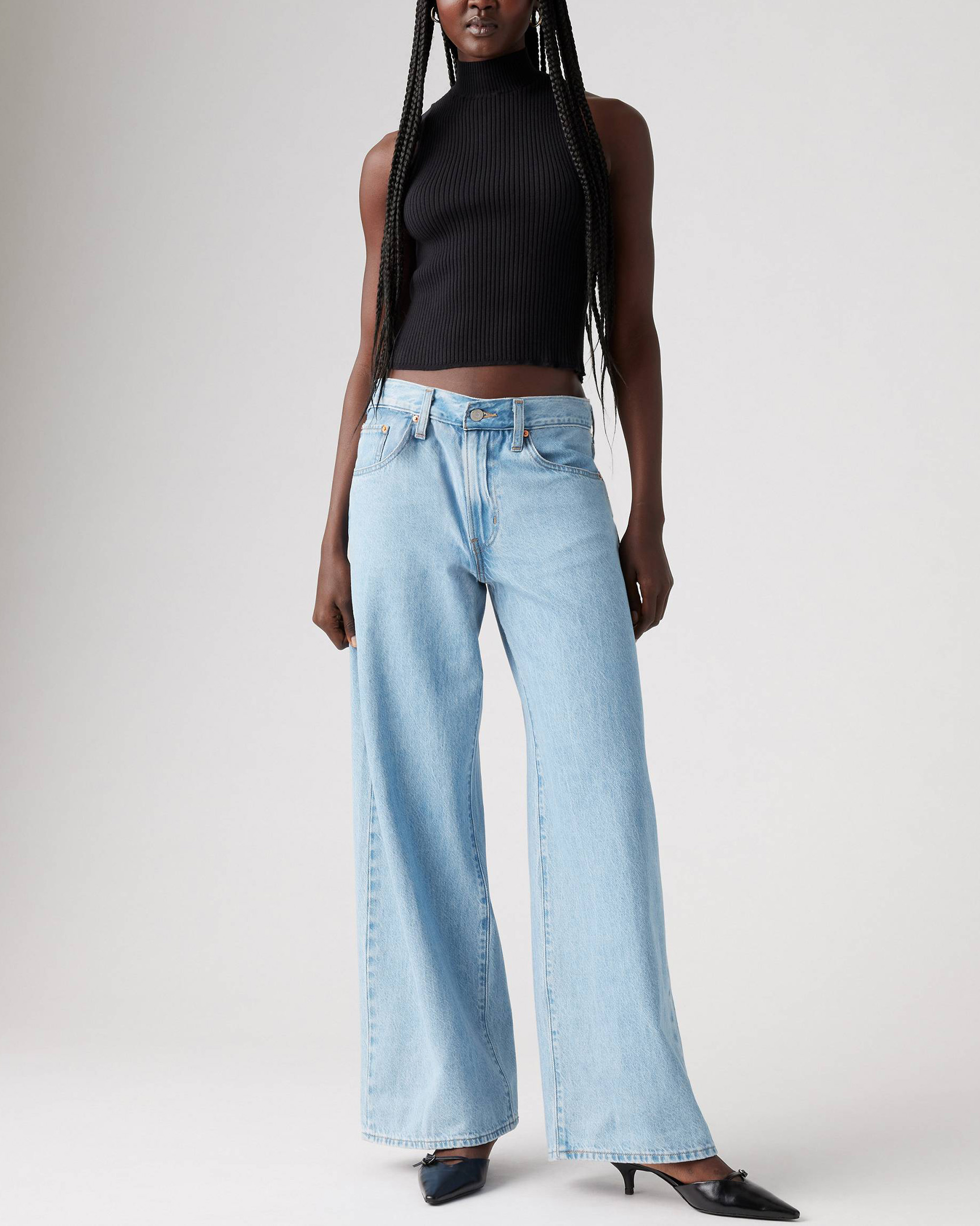 XL Lace-Up Baggy Straight Women's Jeans (Buy 2 Free Shipping)