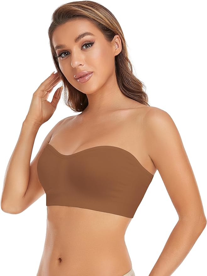 Non-Slip Silicone Padded Bea Wireless Tube Top Bra