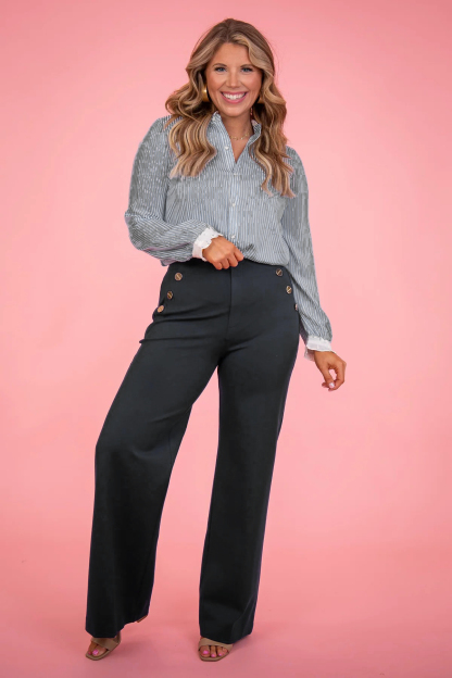 Tummy Control Button Wide Leg Pant(BUY 2 FREE SHIPPING)