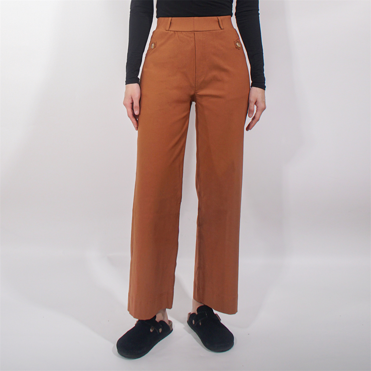 Tummy Control Twill Cropped Wide Leg Pant(Buy 2 Free Shipping)