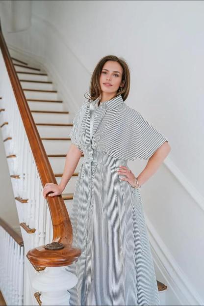 Striped Button Shirt Dress (Buy 2 Free Shipping)