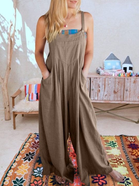 2024 Plus Size Oversize Wide Leg Overalls Jumpsuit