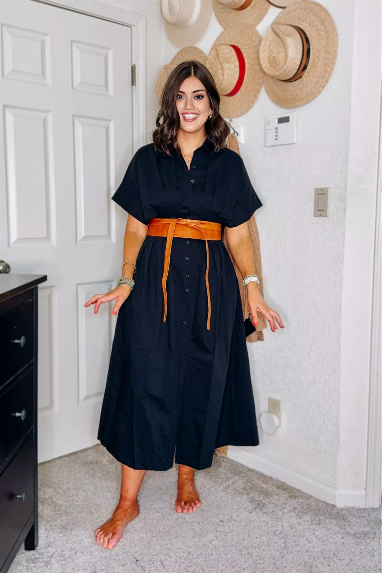 Striped Button Shirt Dress (Buy 2 Free Shipping)