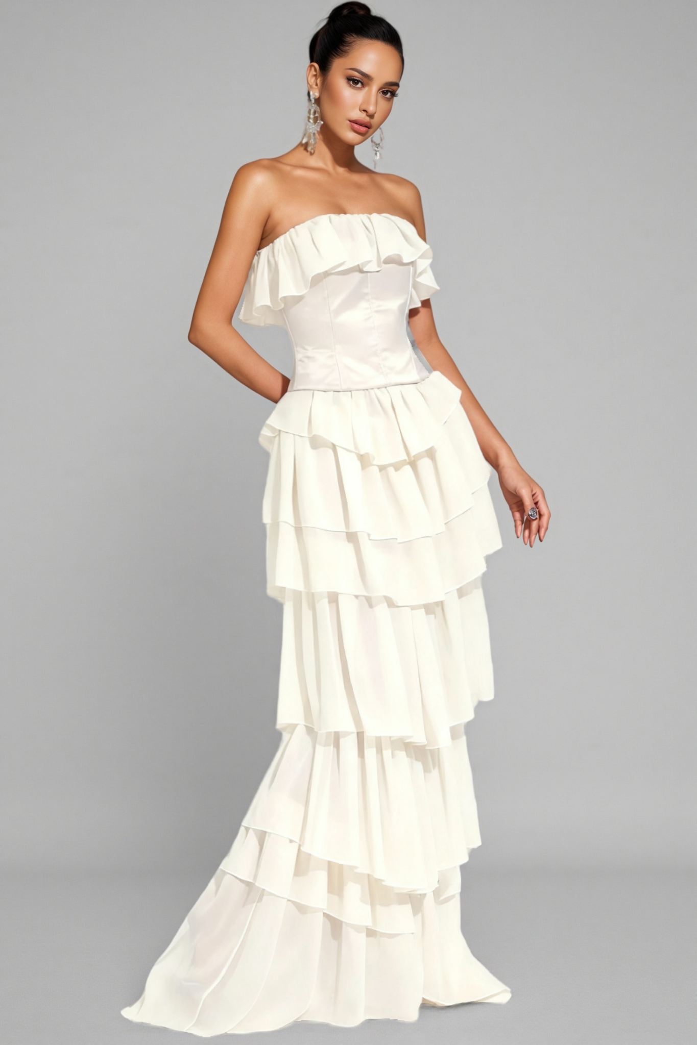 Mirae Apricot Off Shoulder Maxi Dress