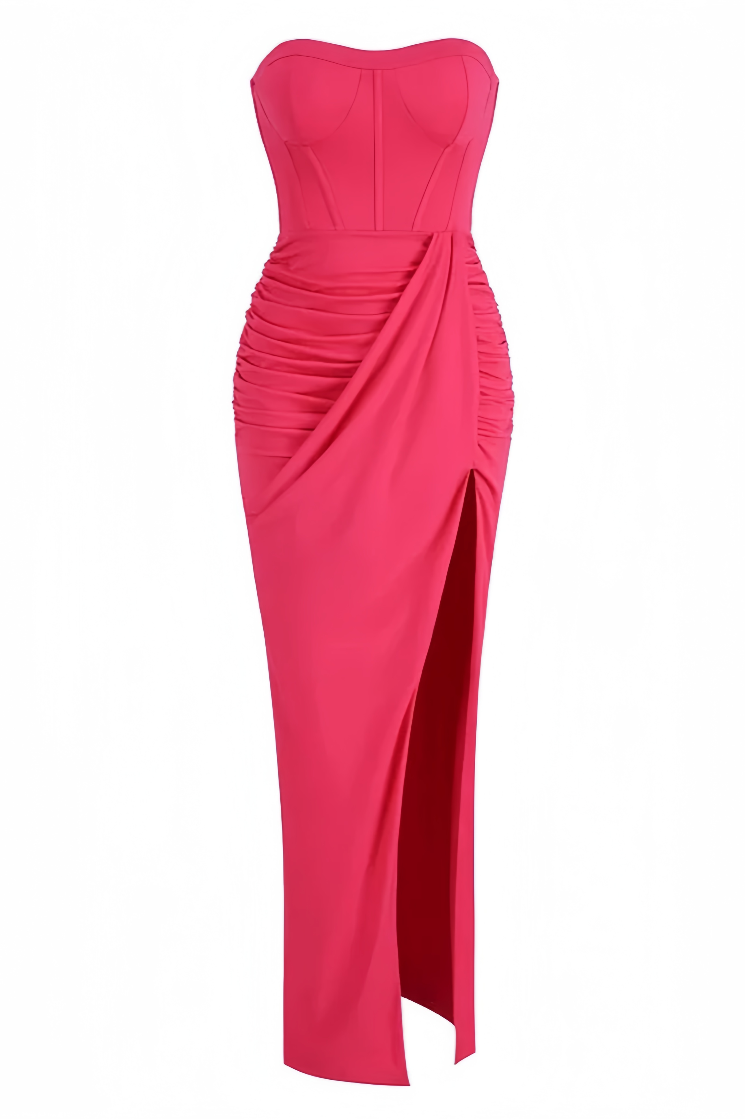 Amabel Solid Corset Split Maxi Dress