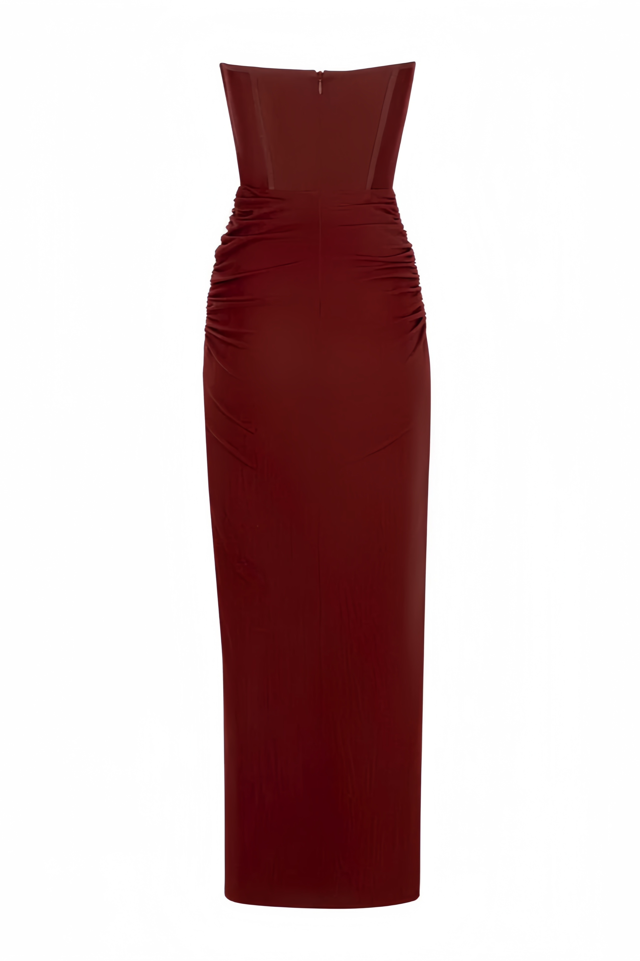 Zephyr Strapless Pleated Dress-Brown