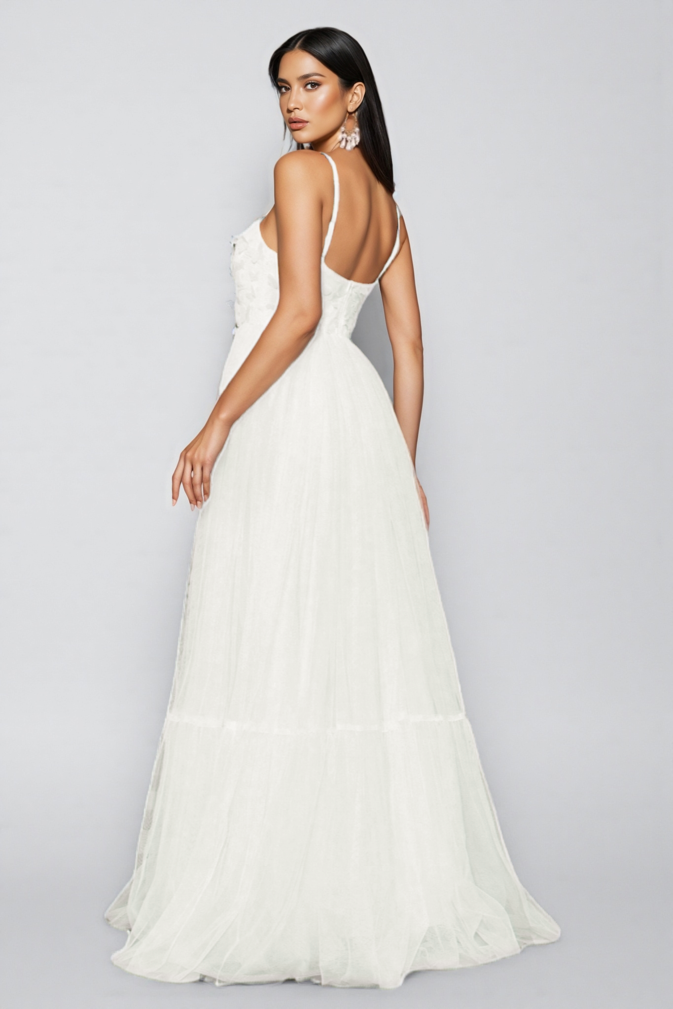 Cosima White Halter Mesh Maxi Dress