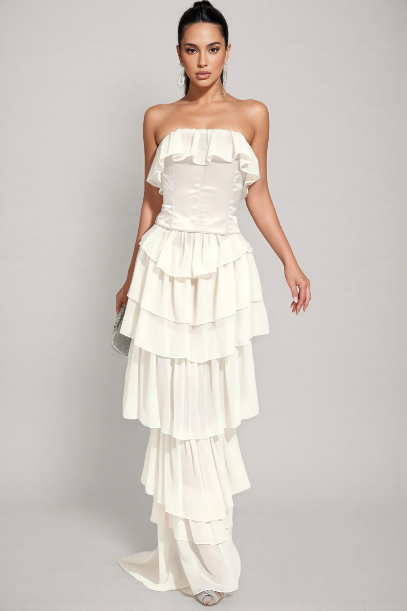 Mirae Apricot Off Shoulder Maxi Dress