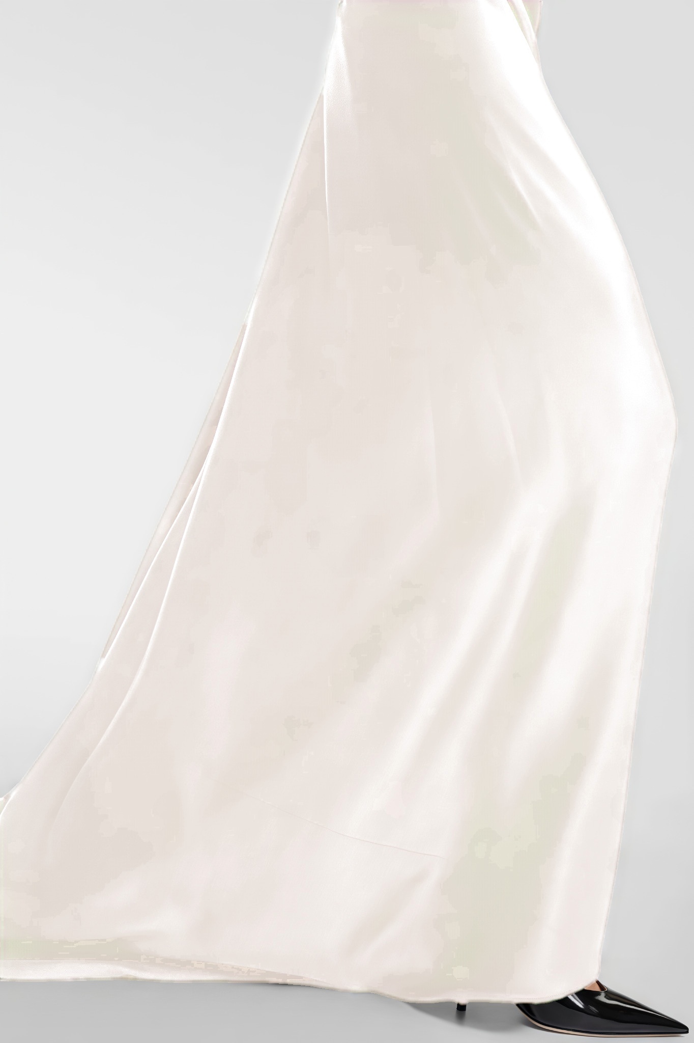 Yasmine White Off-Shoulder Solid Maxi Dress