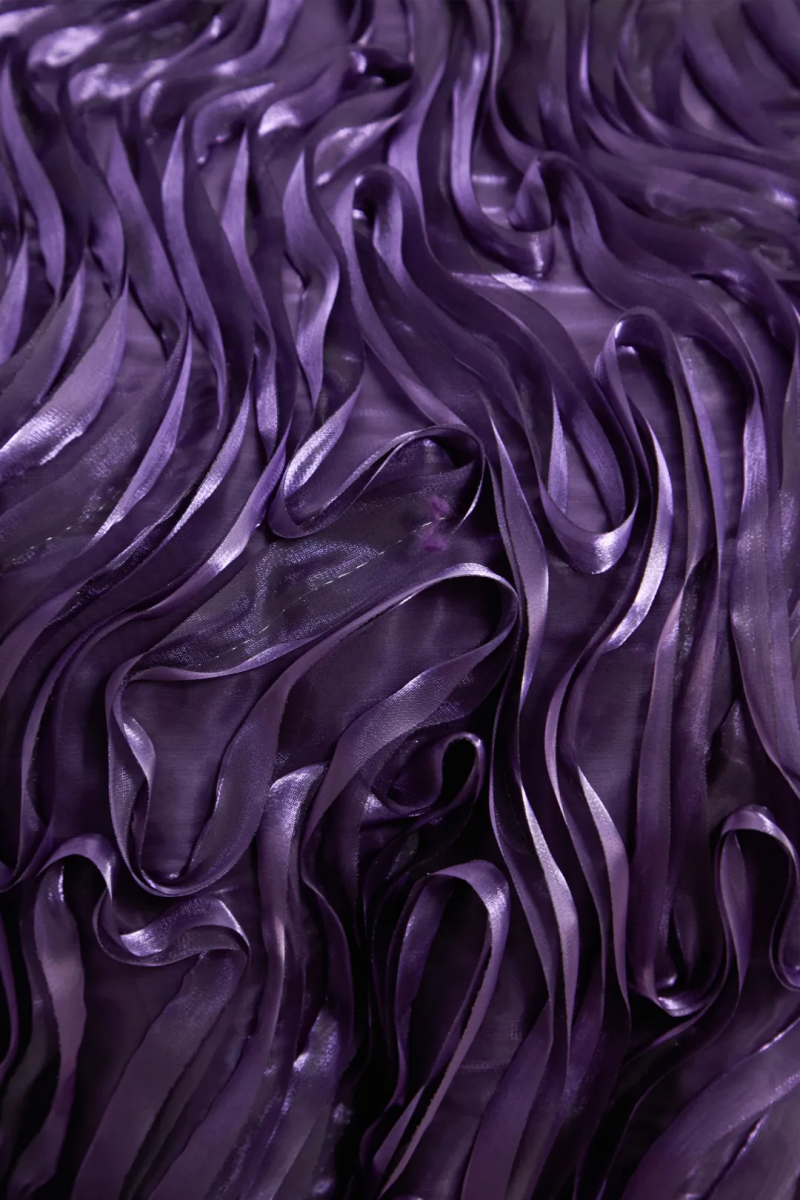 Mcelig Purple Ruffled Puff Sleeve Maxi Dress