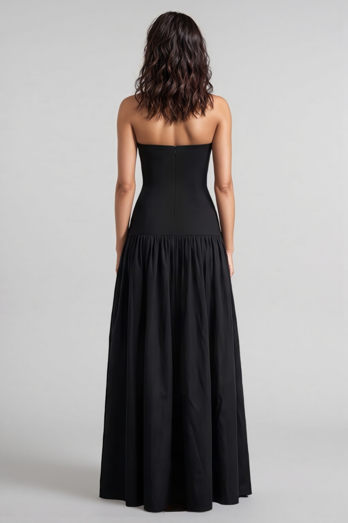 Zyriusy Black Strapless Cut Out Maxi Dress