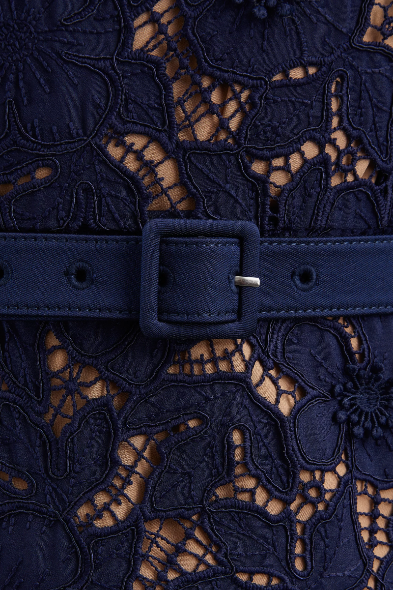 Rylise Blue Lace Midi Dress