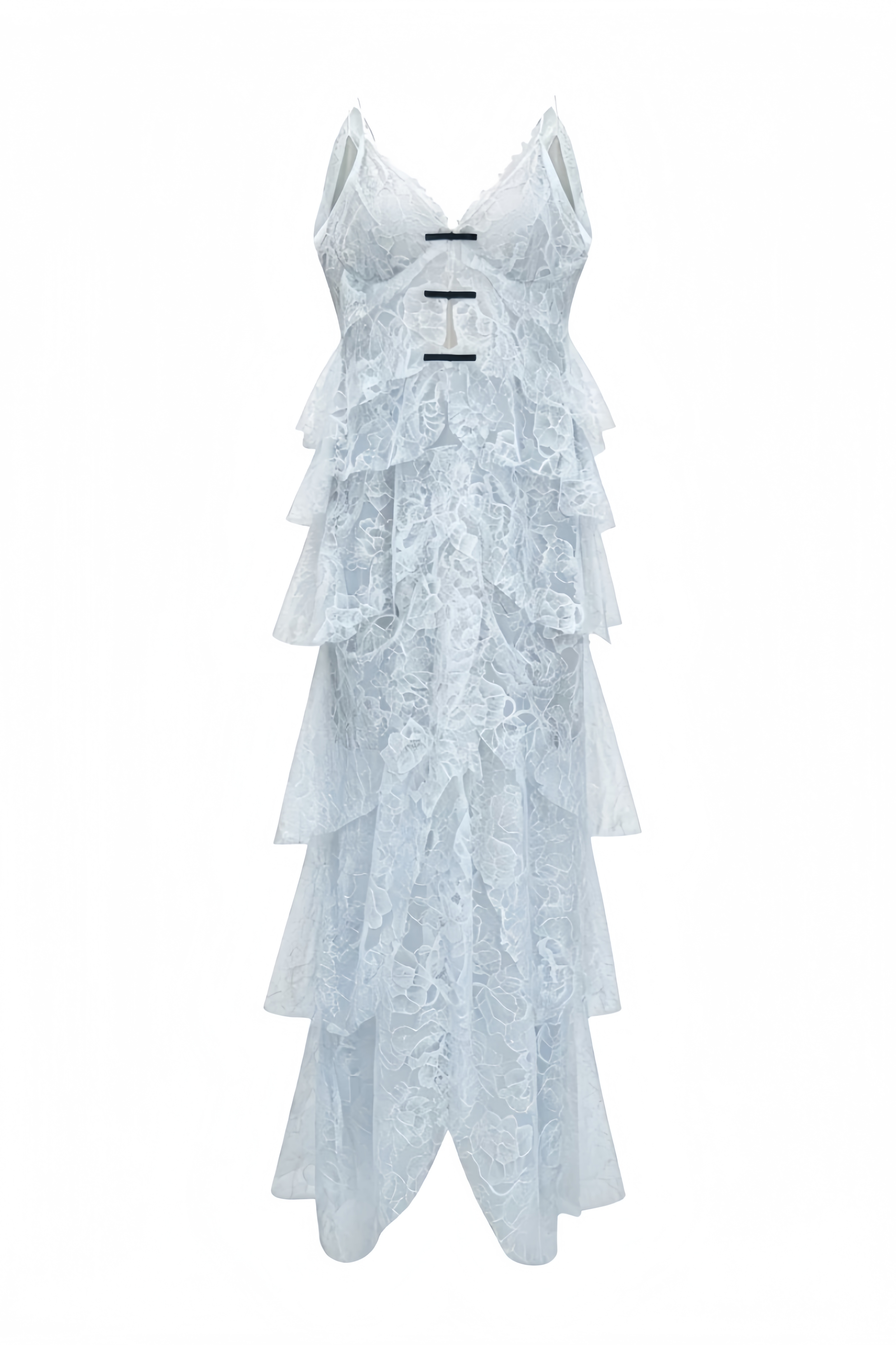 Werna Blue Halter Lace Maxi Dress