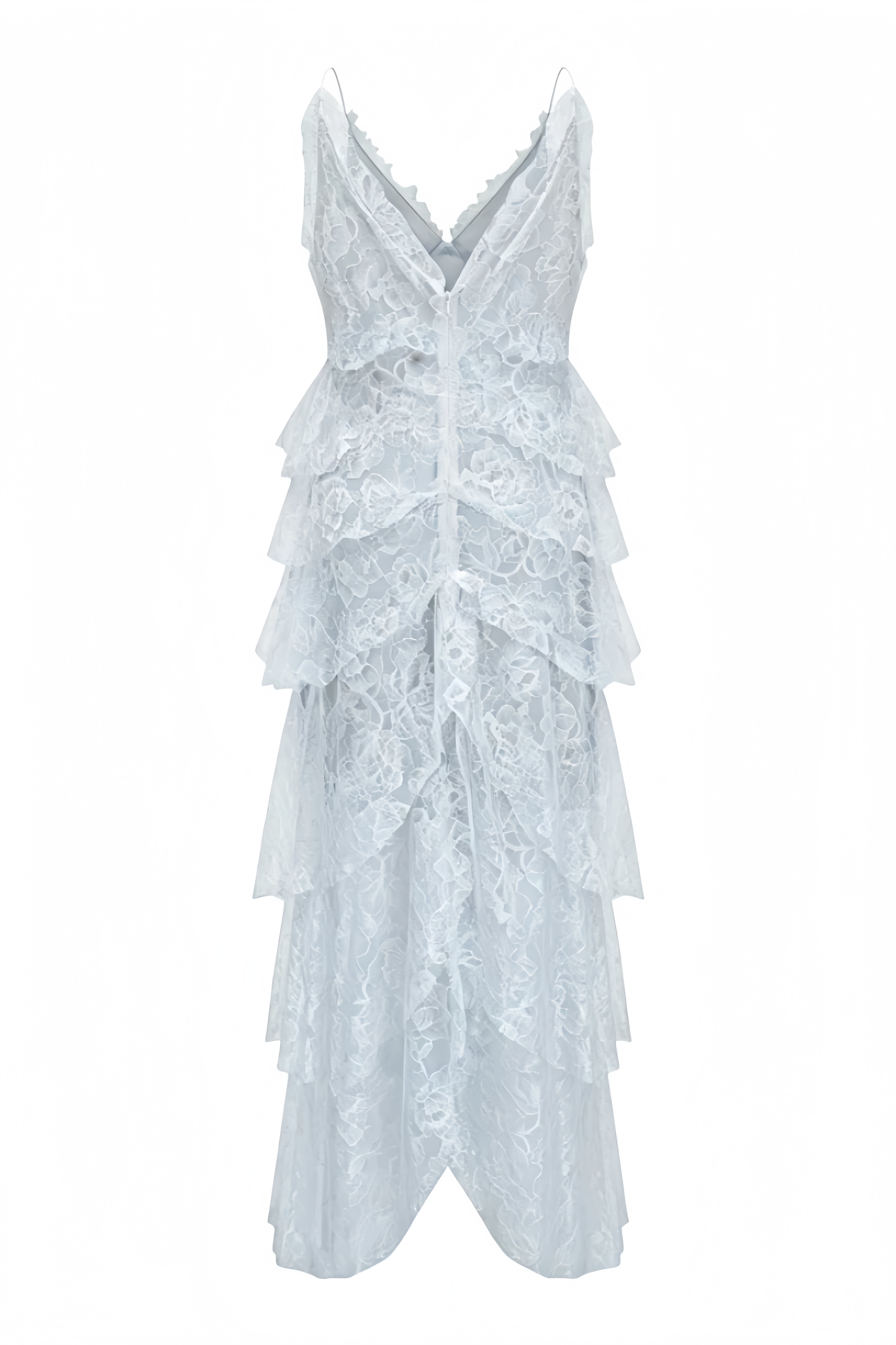 Werna Blue Halter Lace Maxi Dress