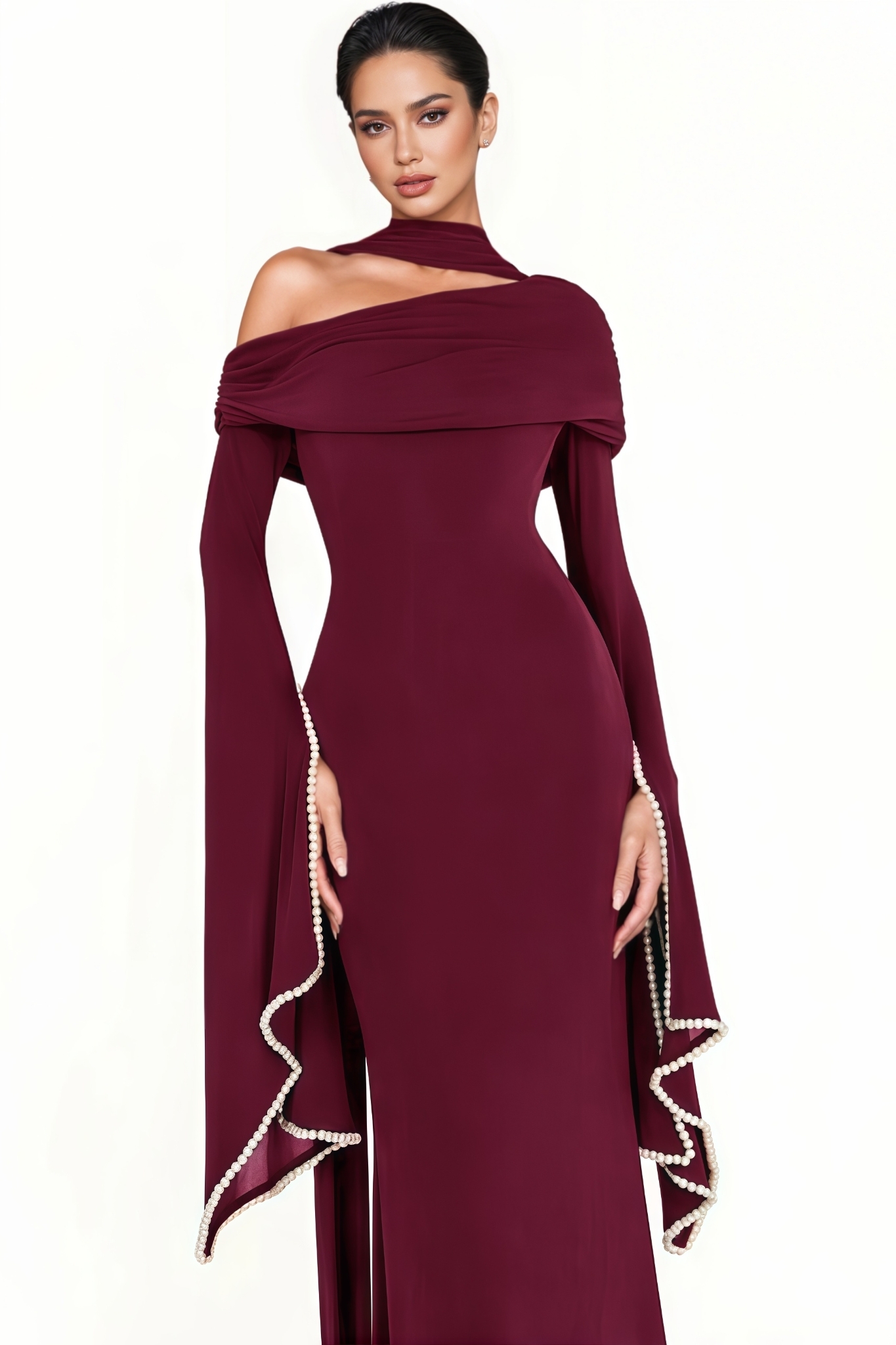 Hudson Red Beaded Maxi Dress