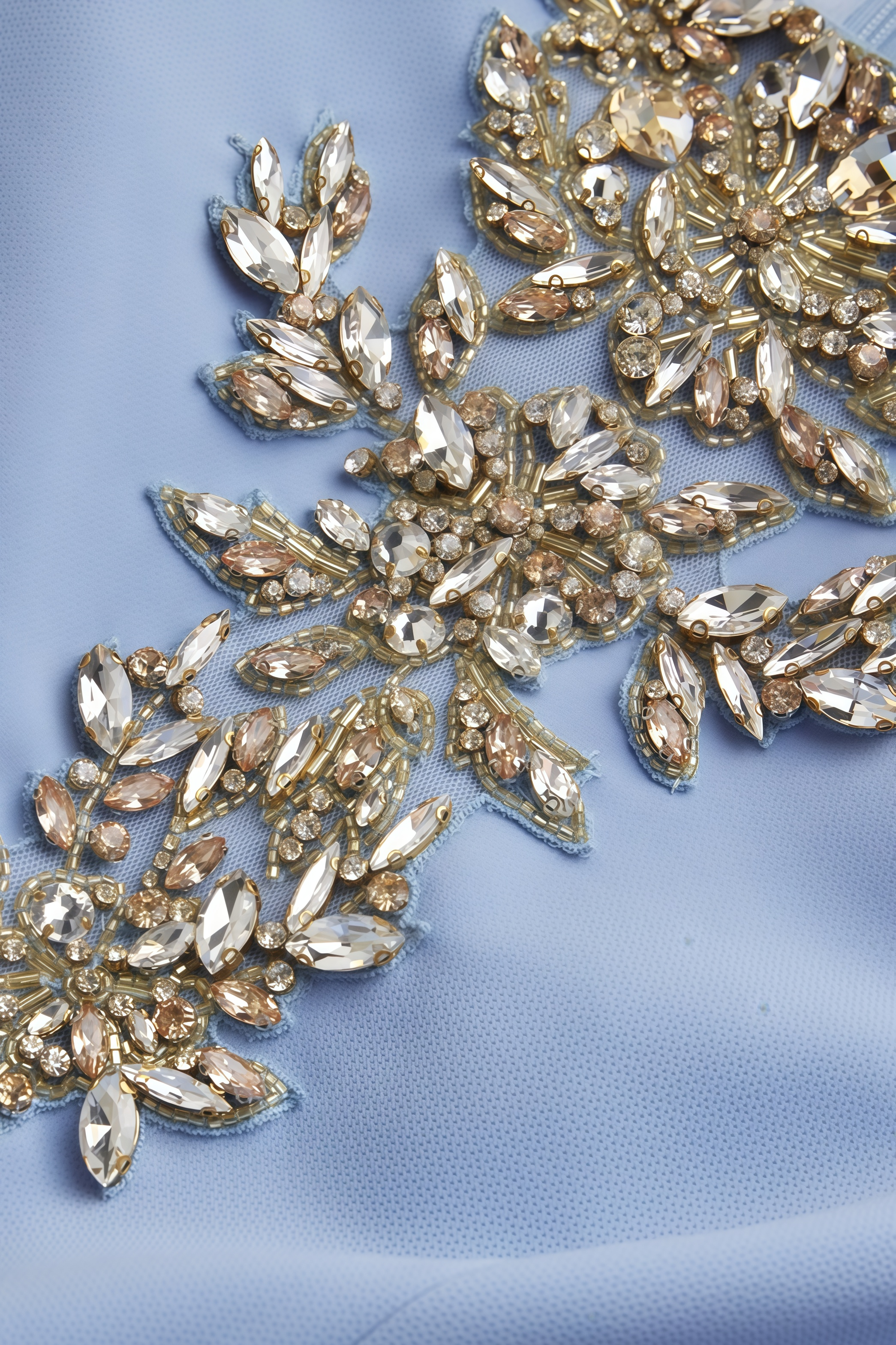 Leanna Blue Sequin Trimmed Maxi Dress