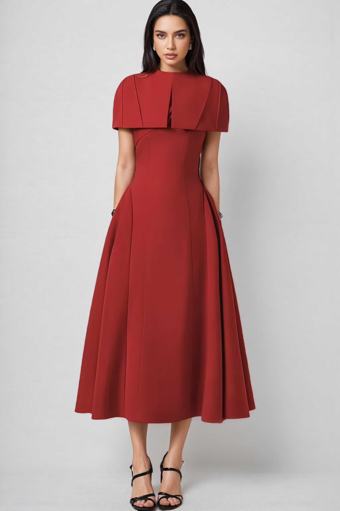 Teresa Red Sleeveless Woven Maxi Dress Set