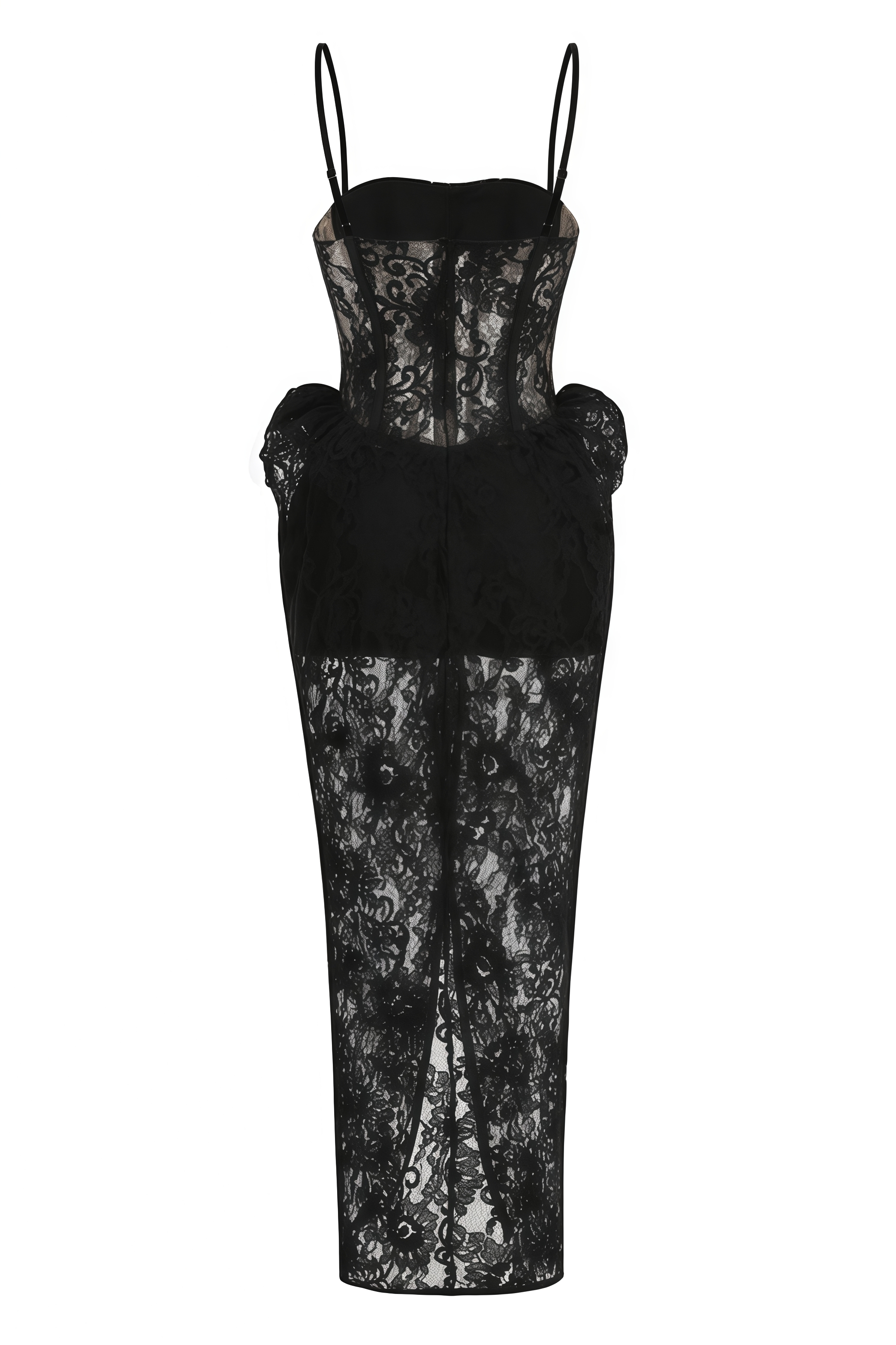 Moisian Black Lace Halter Maxi Dress