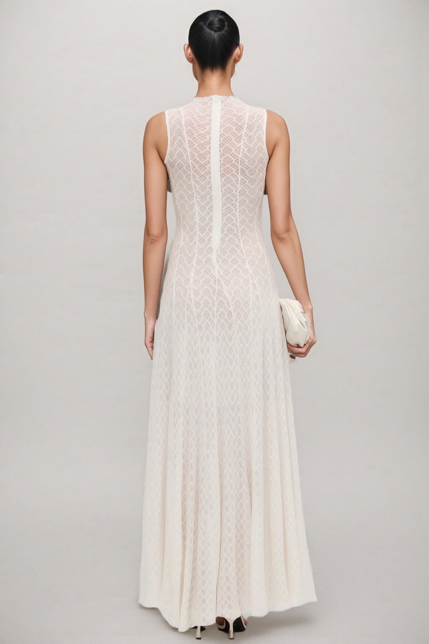 Lucas Solid Pointelle Sleeveless Maxi Dress