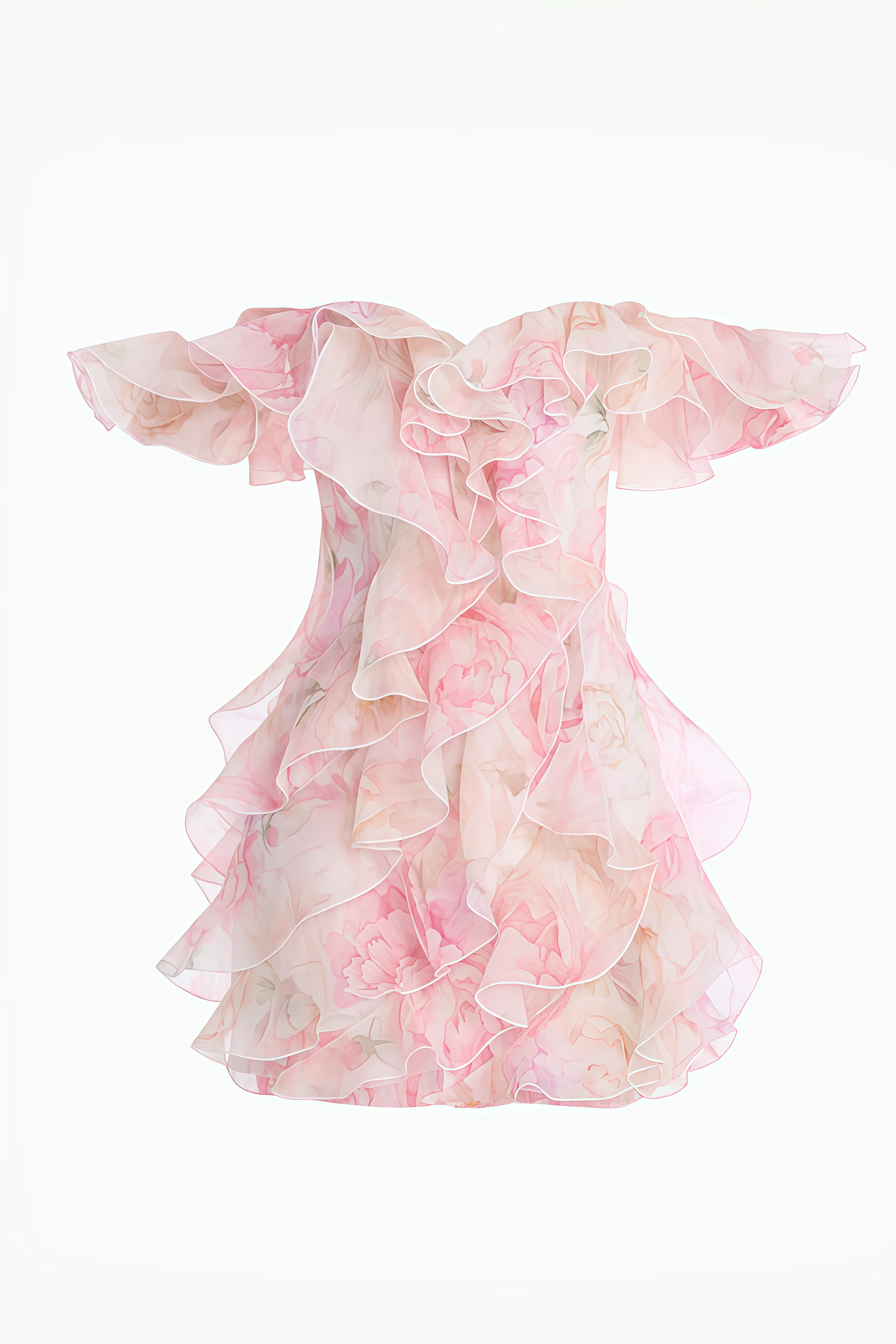 Atlost Pink Off The Shoulder Floral Mini Dress
