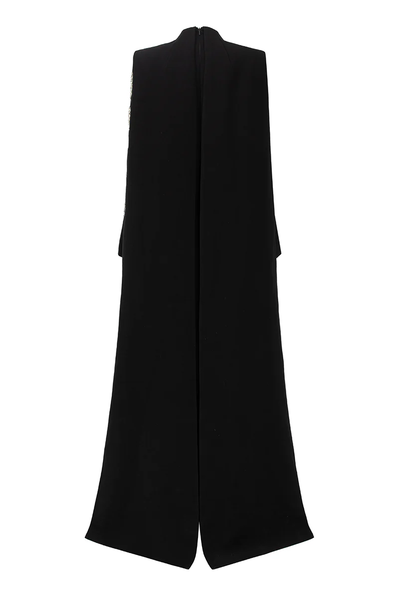 Aspyn Black Rhinestone Bandage Maxi Dress