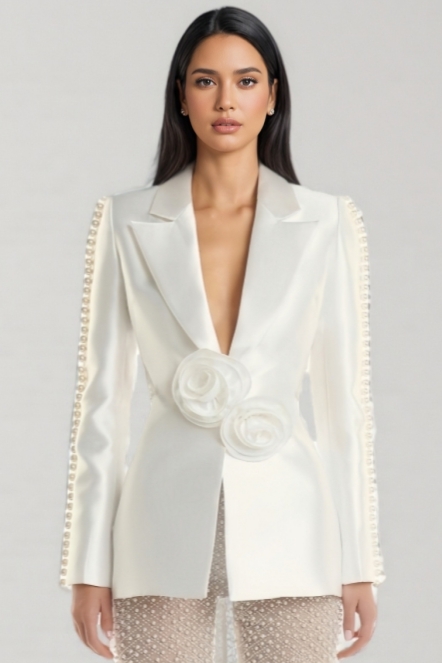 Kari 3D Flower Pearl Blazer
