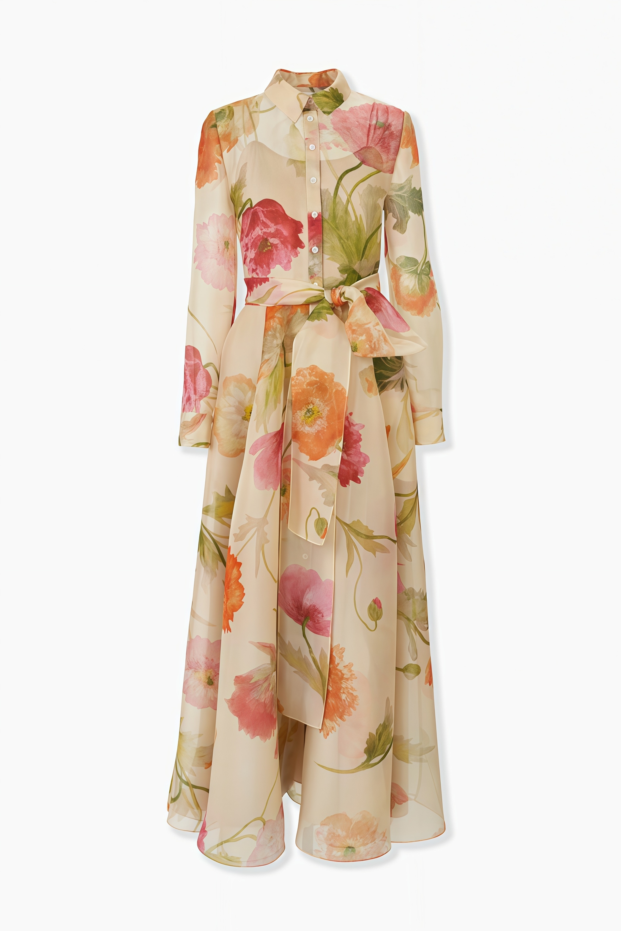 Orline Long Sleeves Floral Printed Maxi Dress
