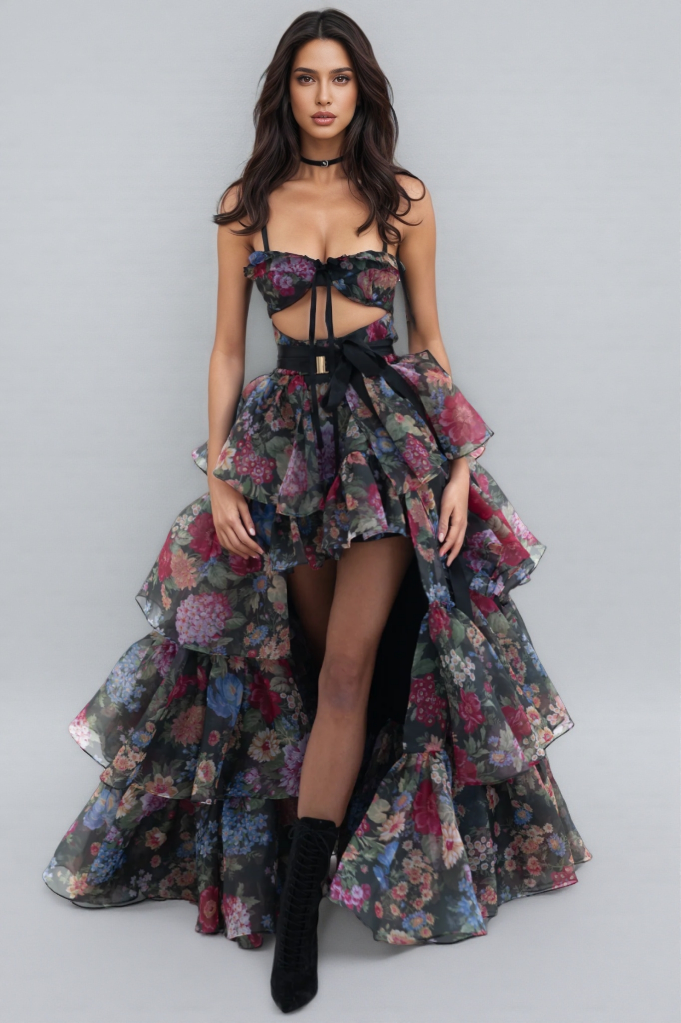 Jary Strapless Floral Maxi Dress