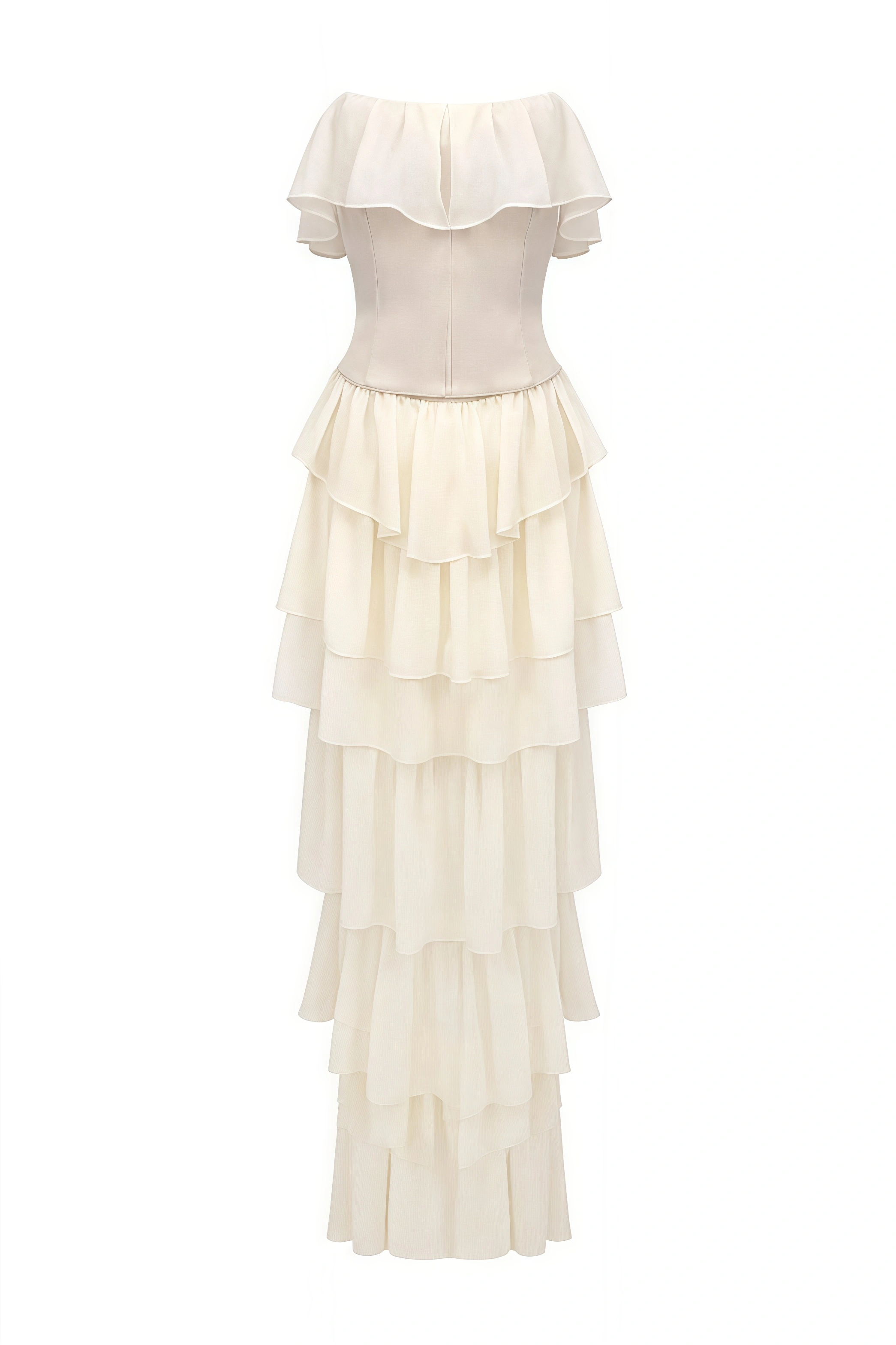 Mirae Apricot Off Shoulder Maxi Dress