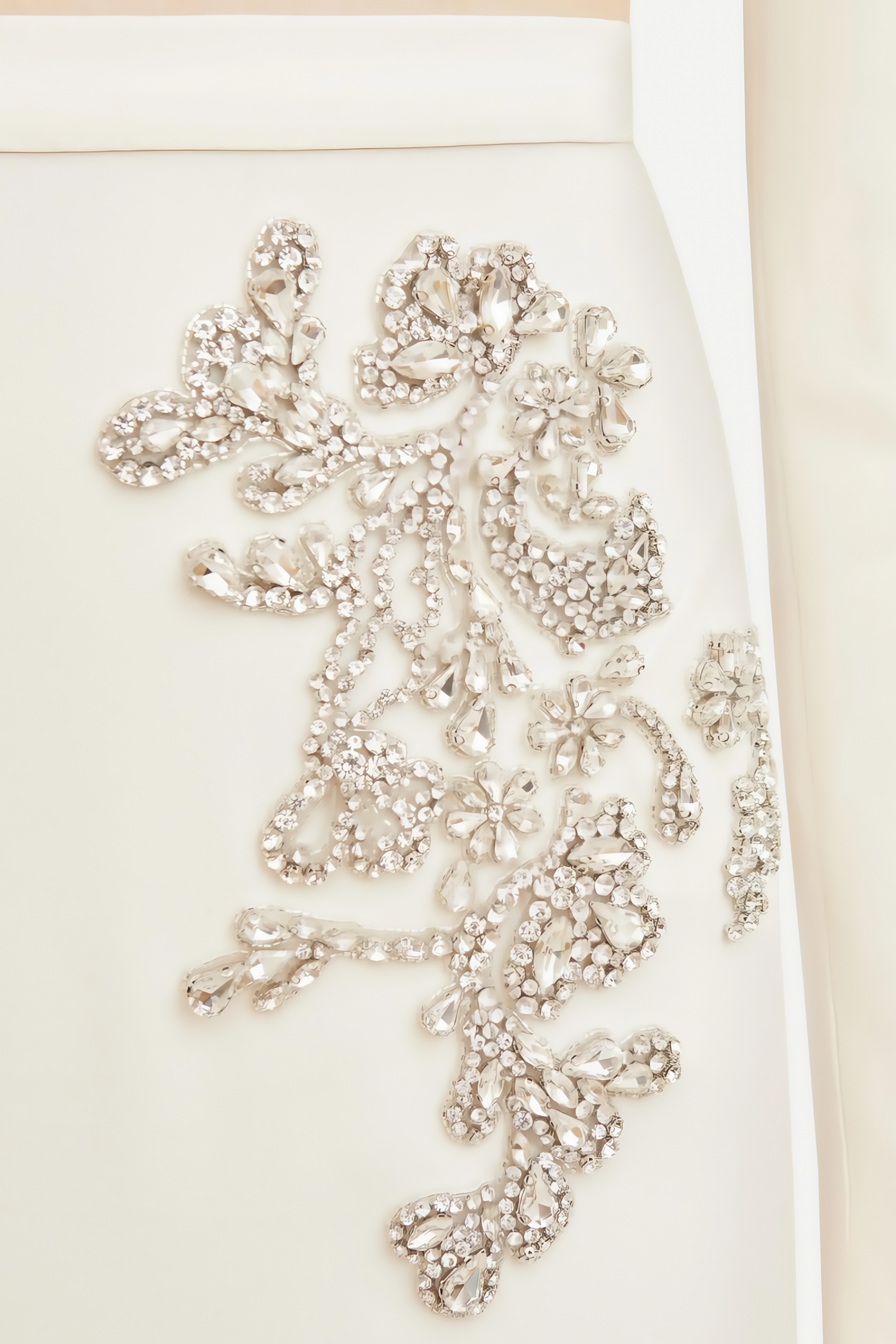 Sebast White Diamond-Studded Maxi Dress Set