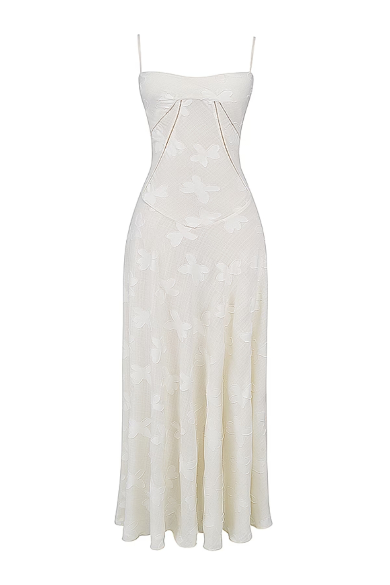 Hlyzal Beige Halter Backless Maxi Dress