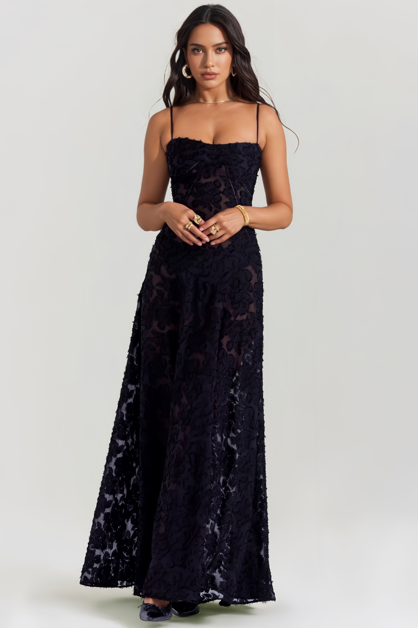 Fanrsn Black Halter Backless Maxi Dress