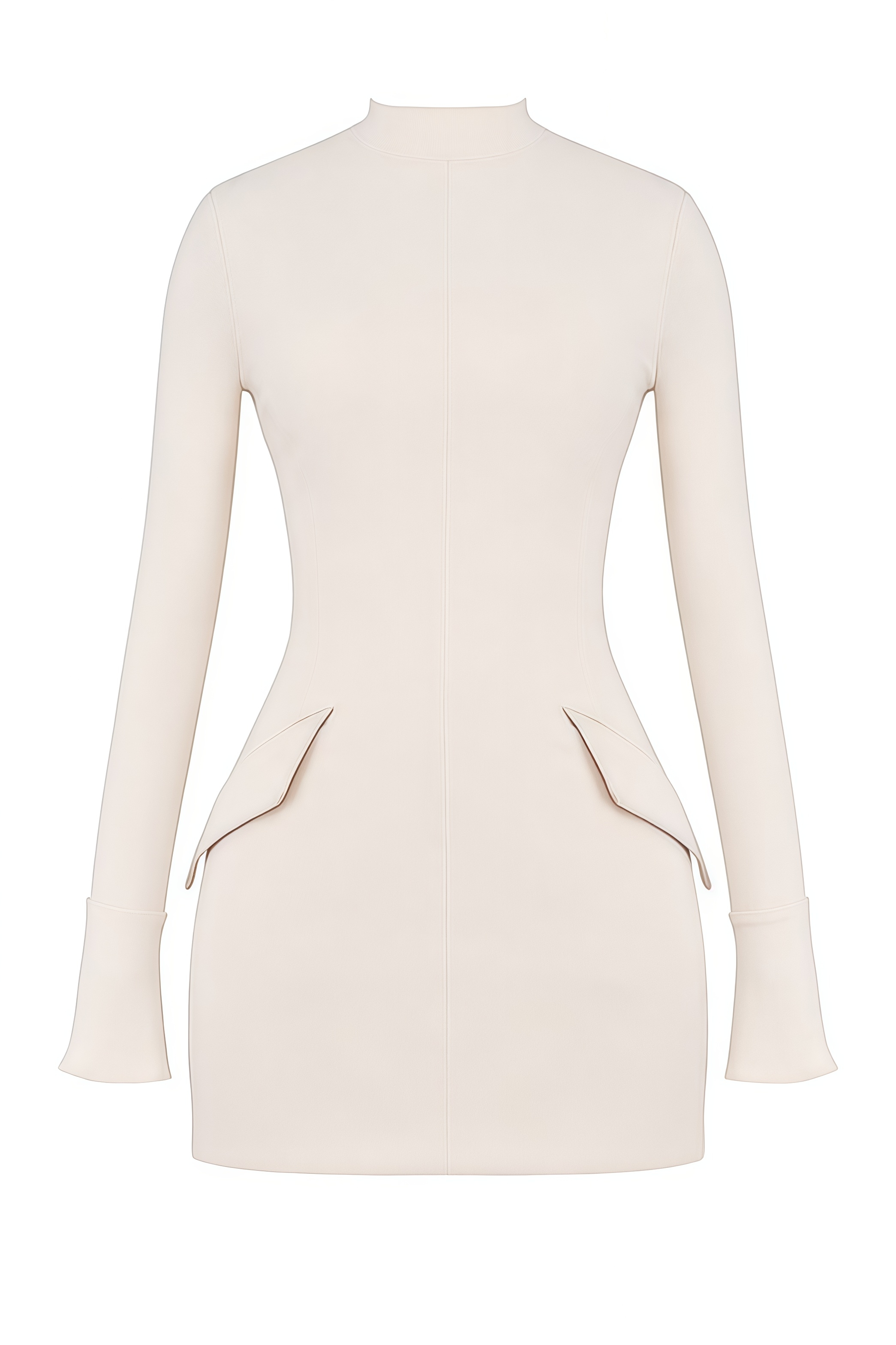 Hunleh White Long Sleeve Mini Dress