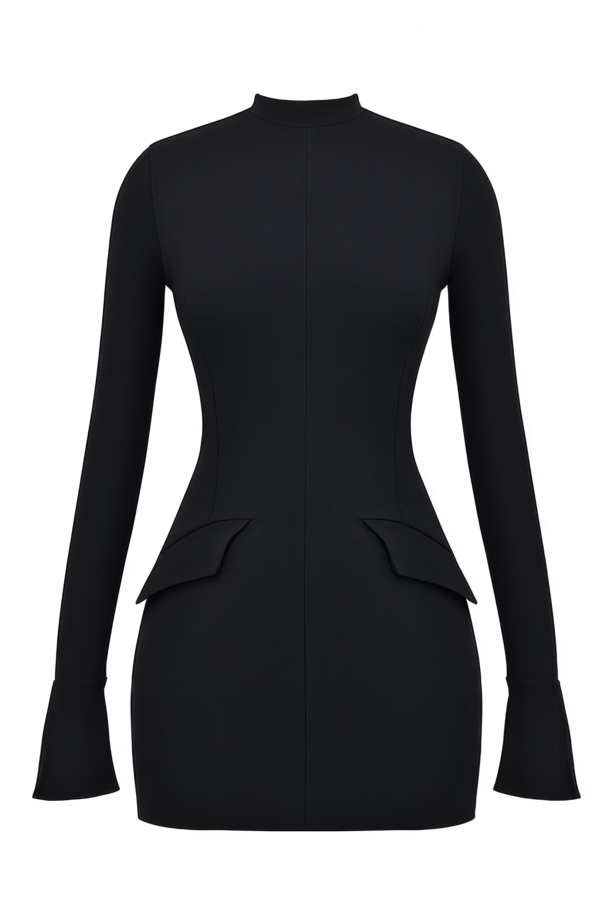 Gaithy Black Long Sleeve Mini Dress