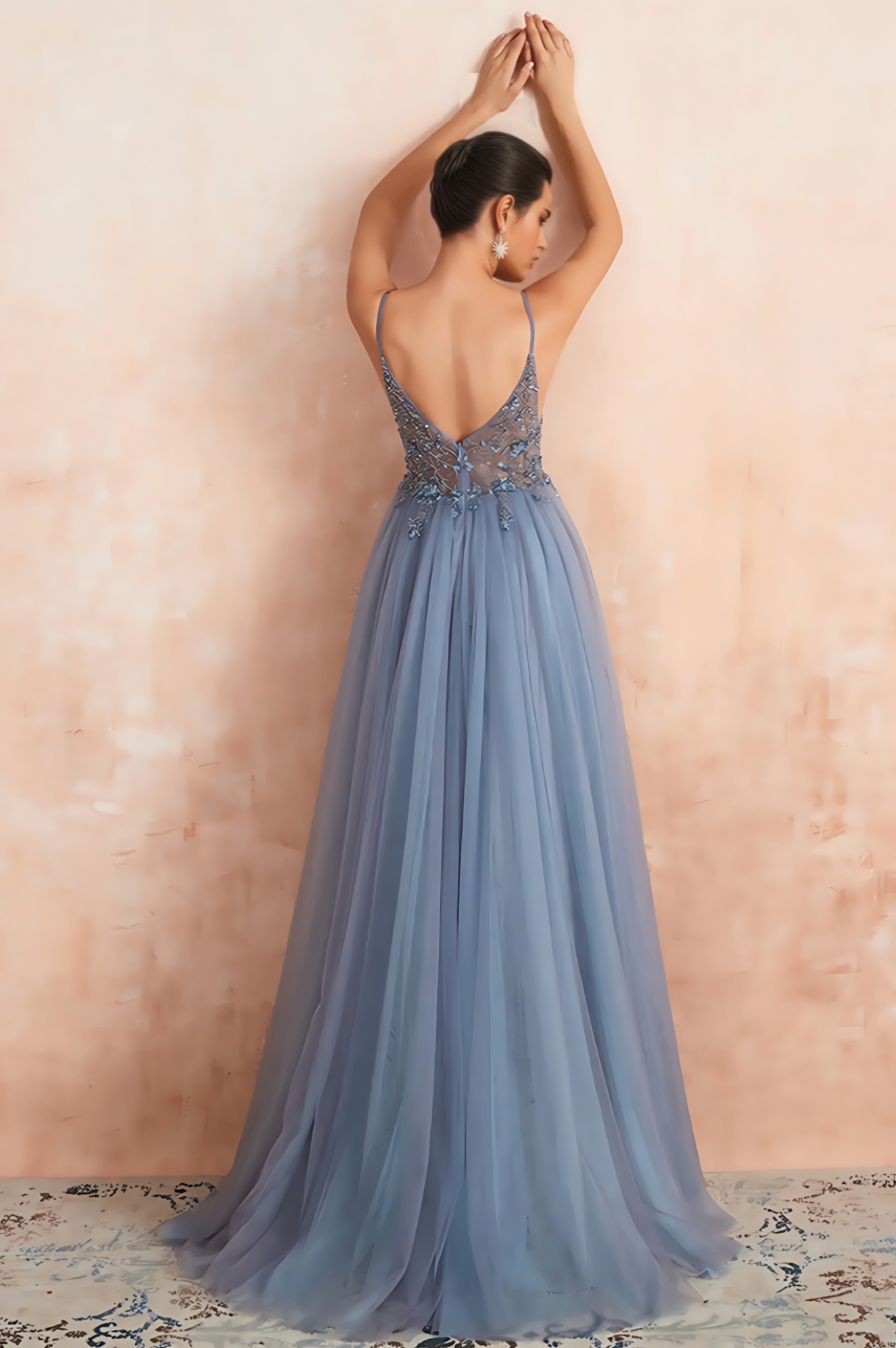 Luz Mesh and Diamond Maxi Dress