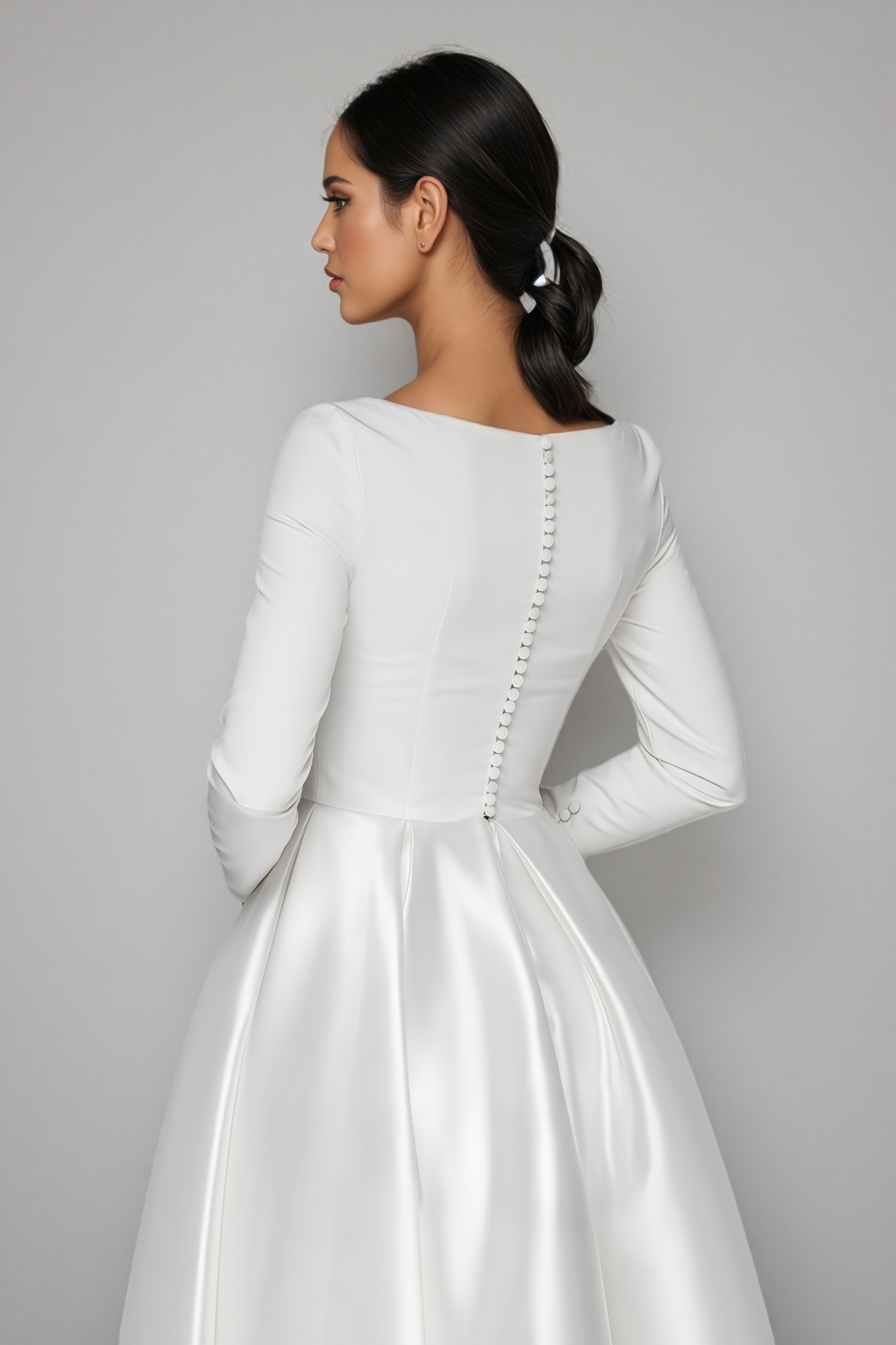 Nalea White Simple Maxi Dress