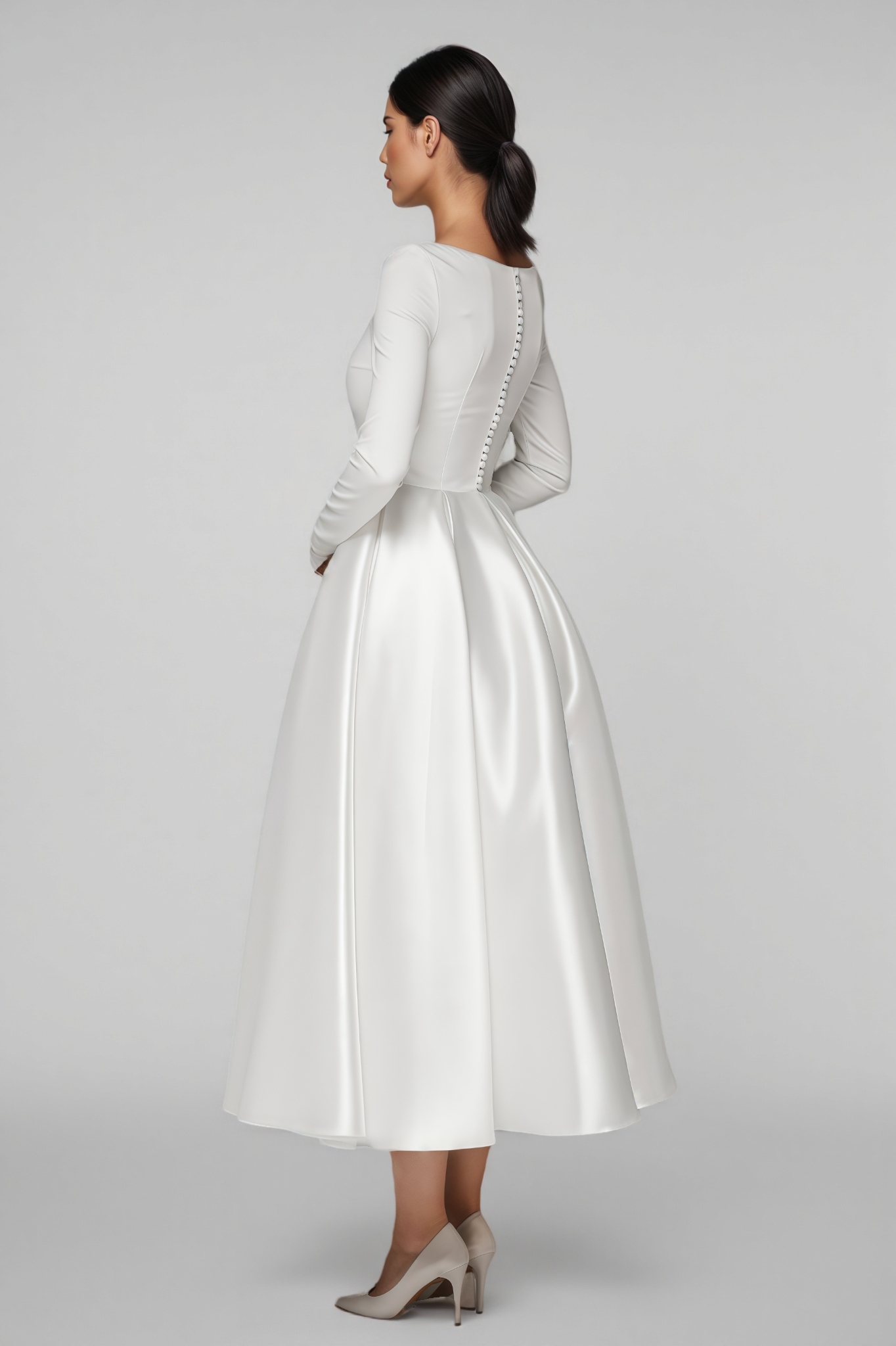 Nalea White Simple Maxi Dress