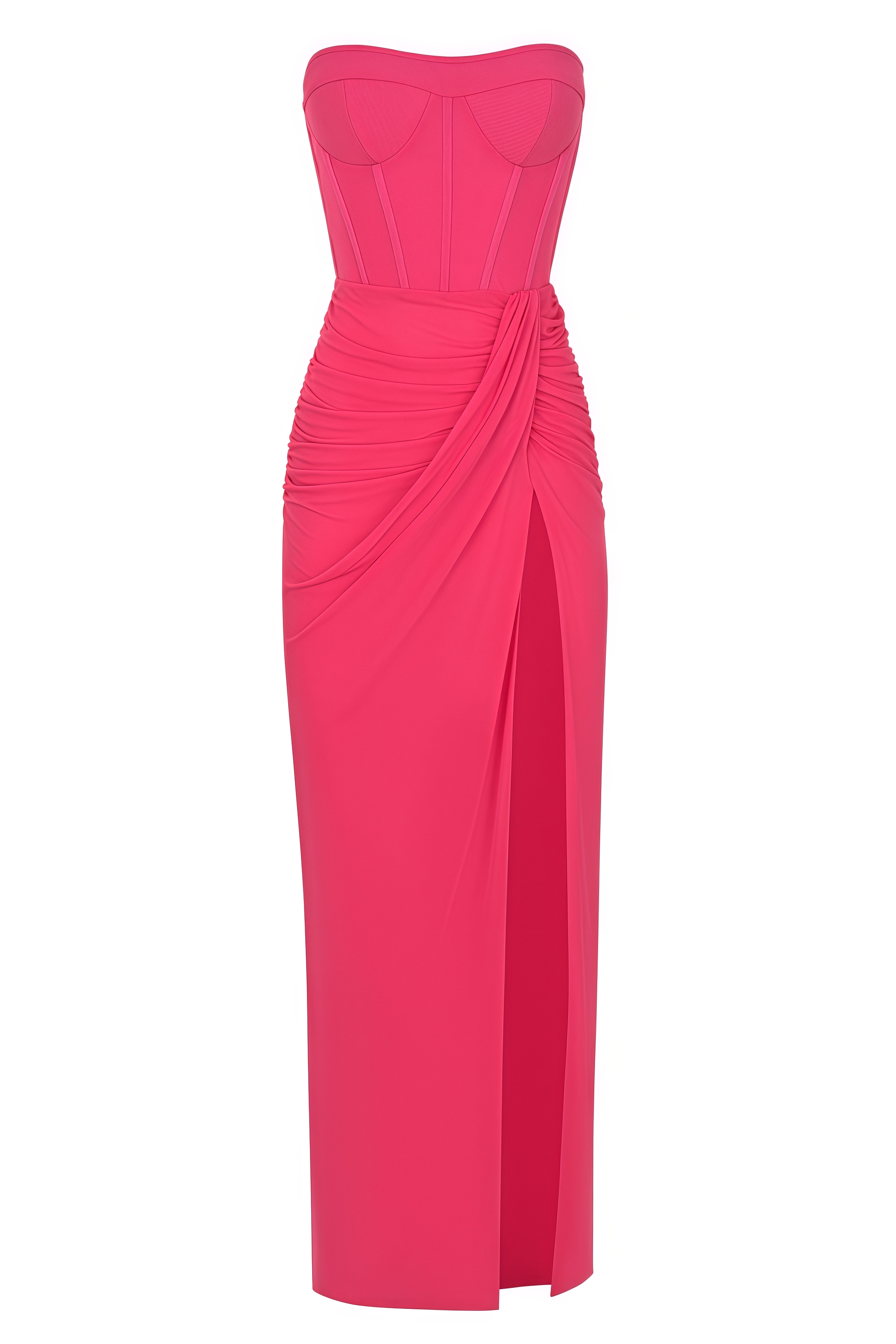 Margie Pink Sleeveless Slit Wrinkle Maxi Dress