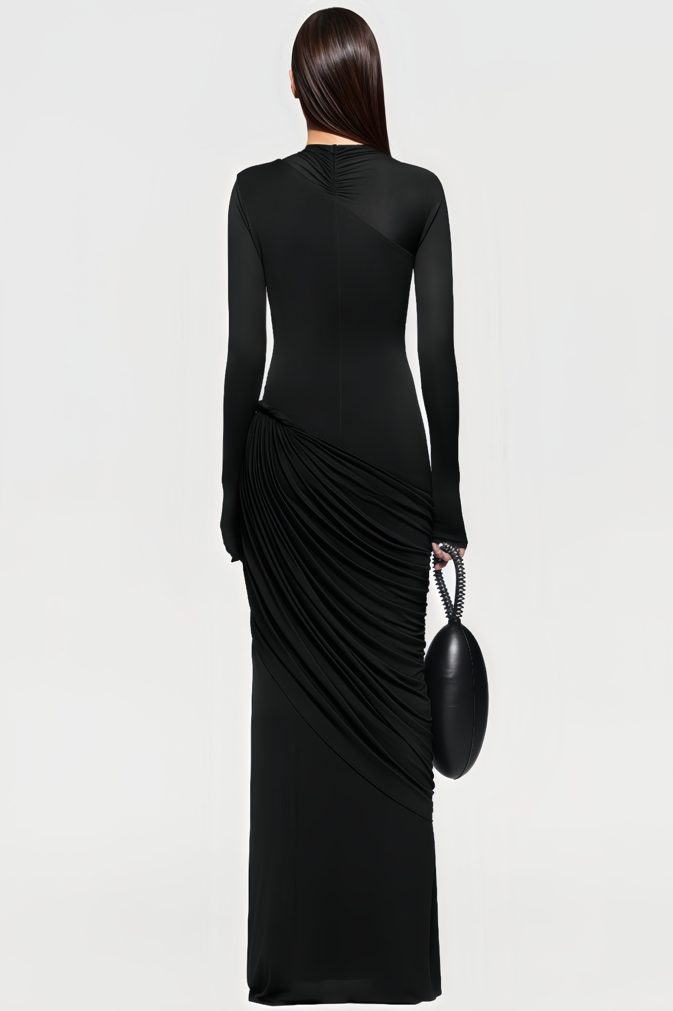 Baelena Black Pleated Maxi Dress