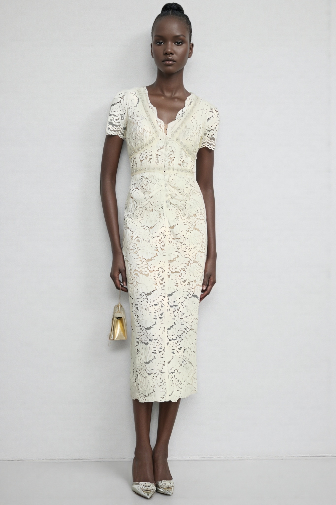 Fina Lace Slim Fit Midi Dress