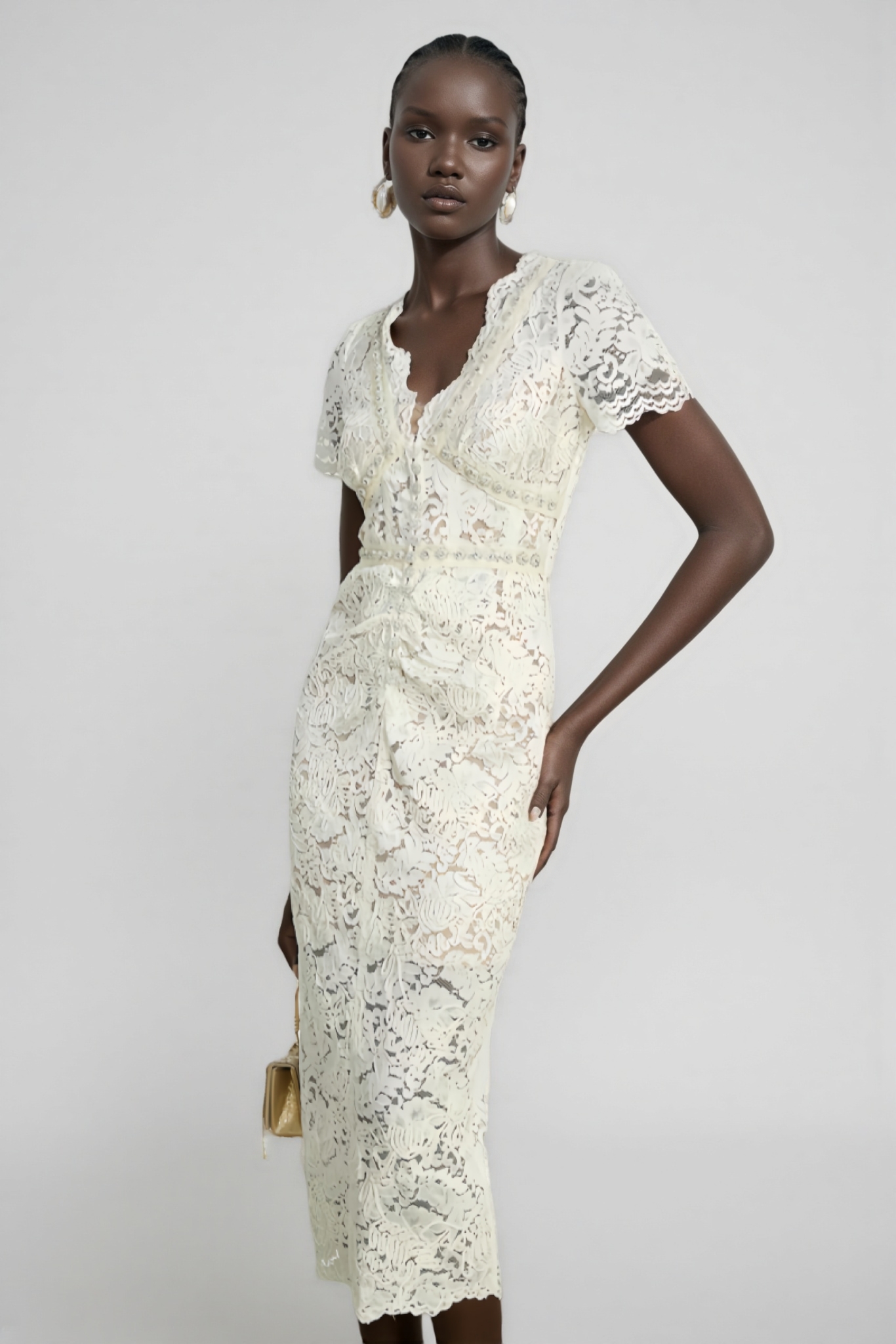 Fina Lace Slim Fit Midi Dress