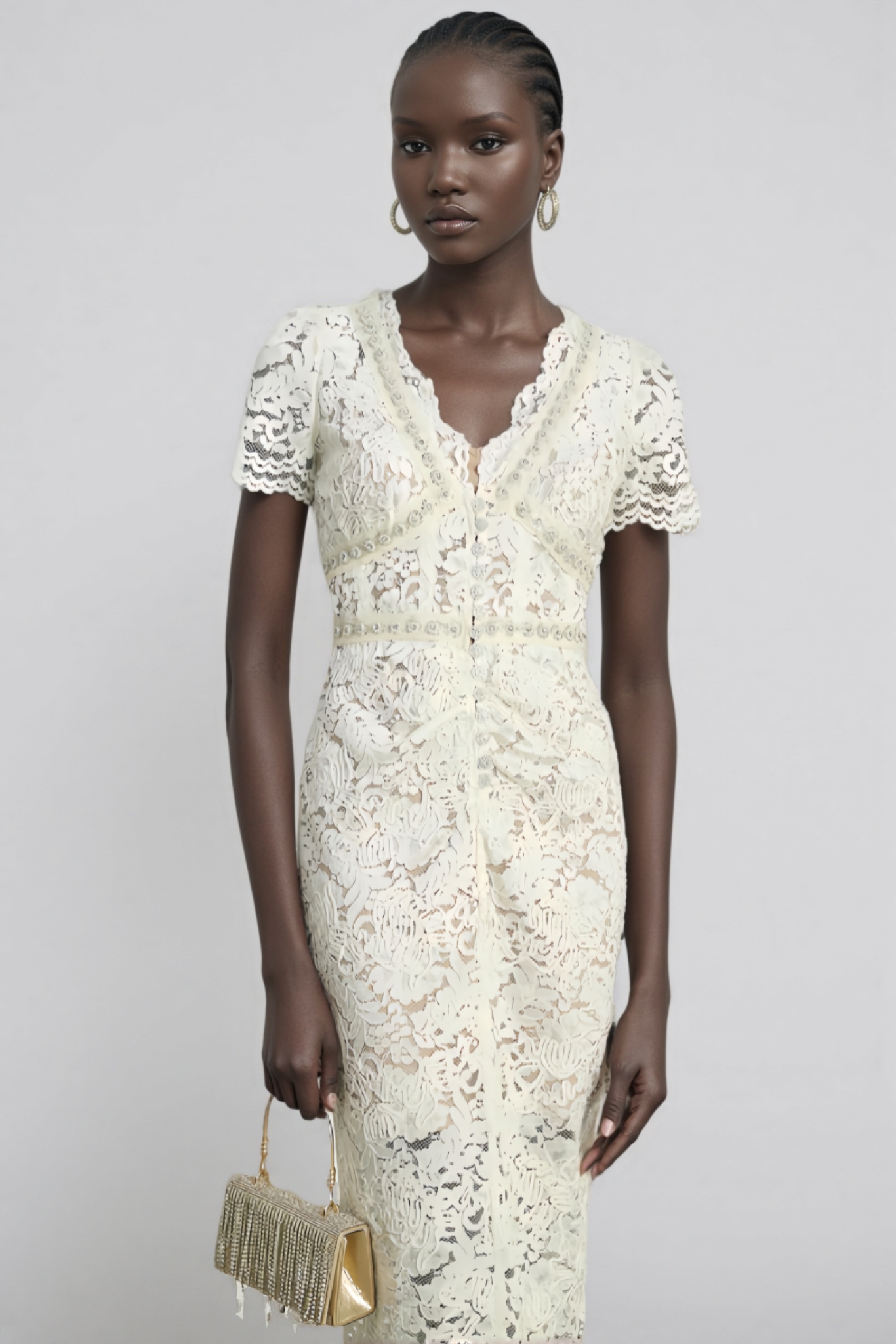 Fina Lace Slim Fit Midi Dress