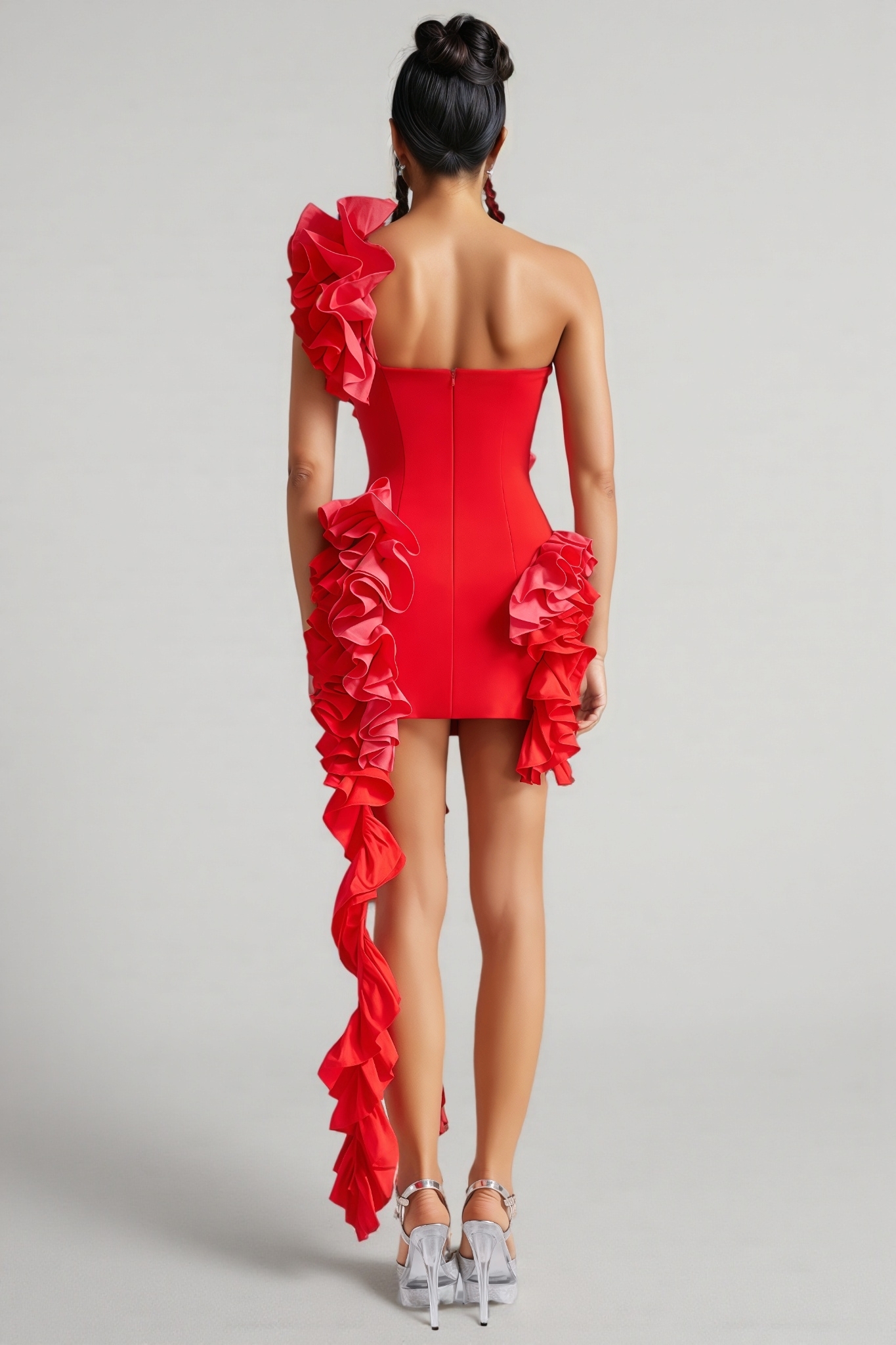 Grace One Shoulder Ruffled Mini Dress