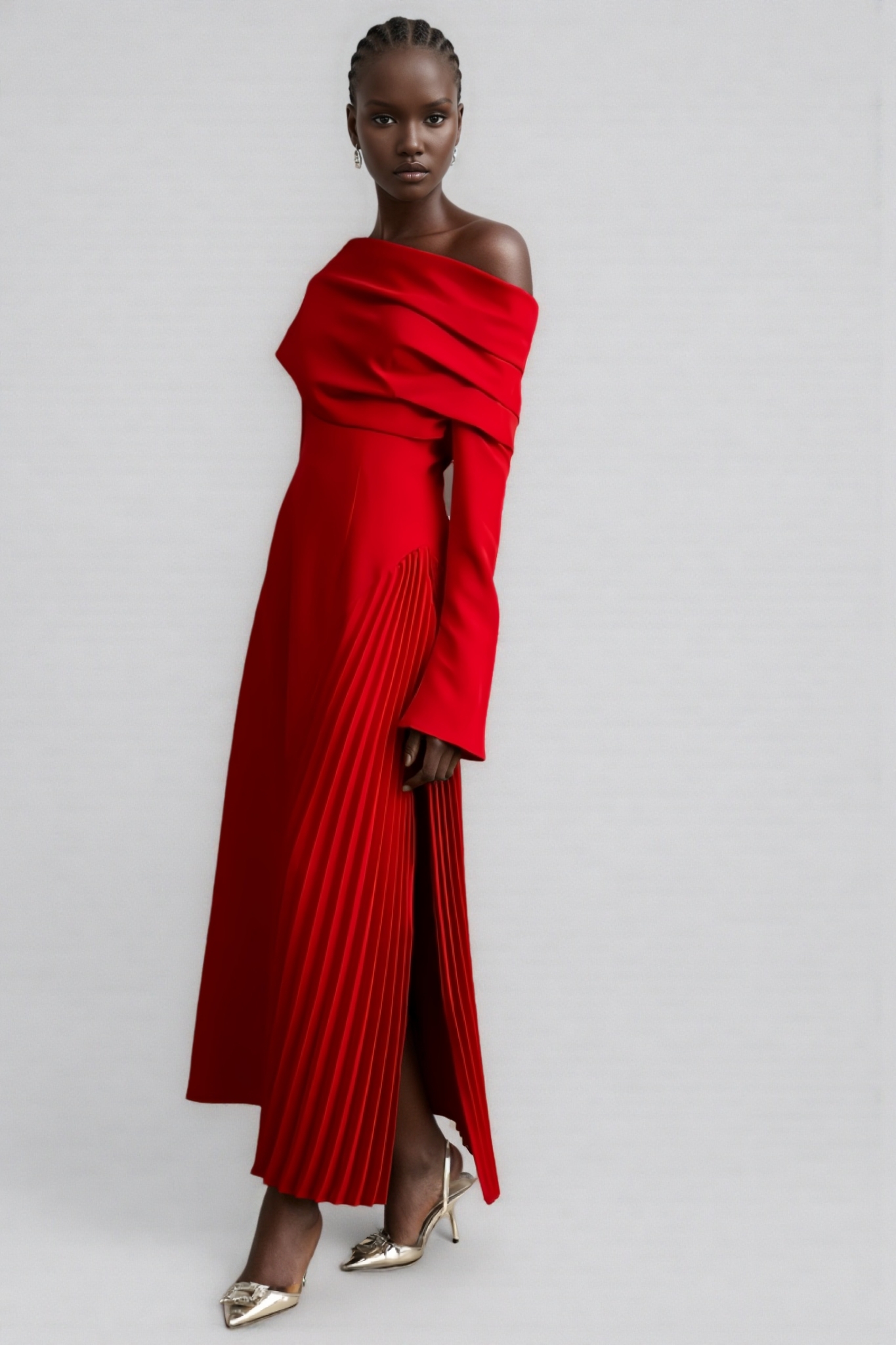 Kila Strapless Slant Neck Maxi Dress