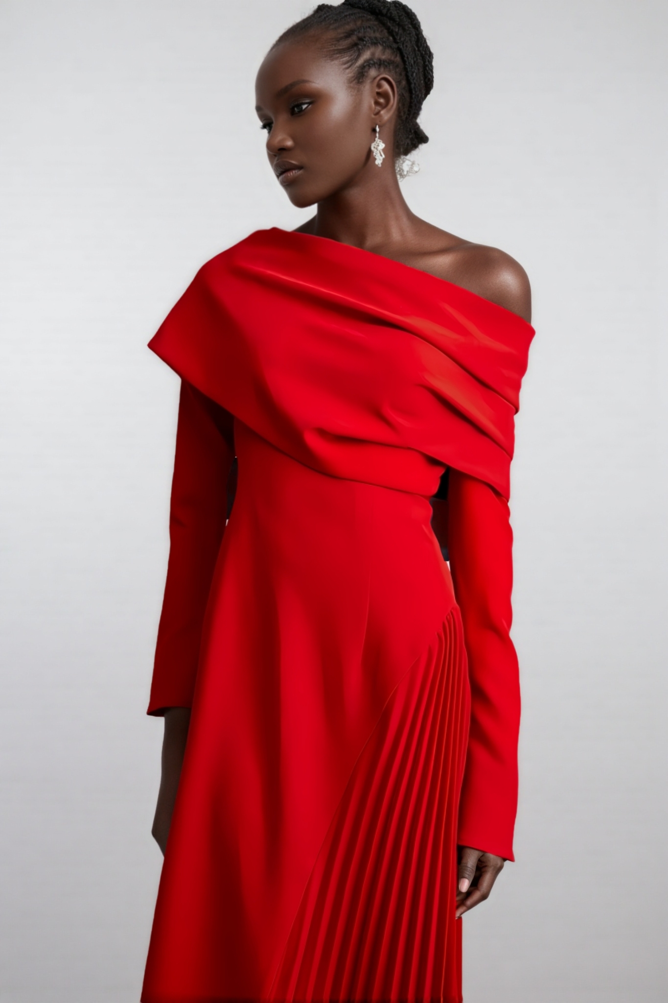 Kila Strapless Slant Neck Maxi Dress