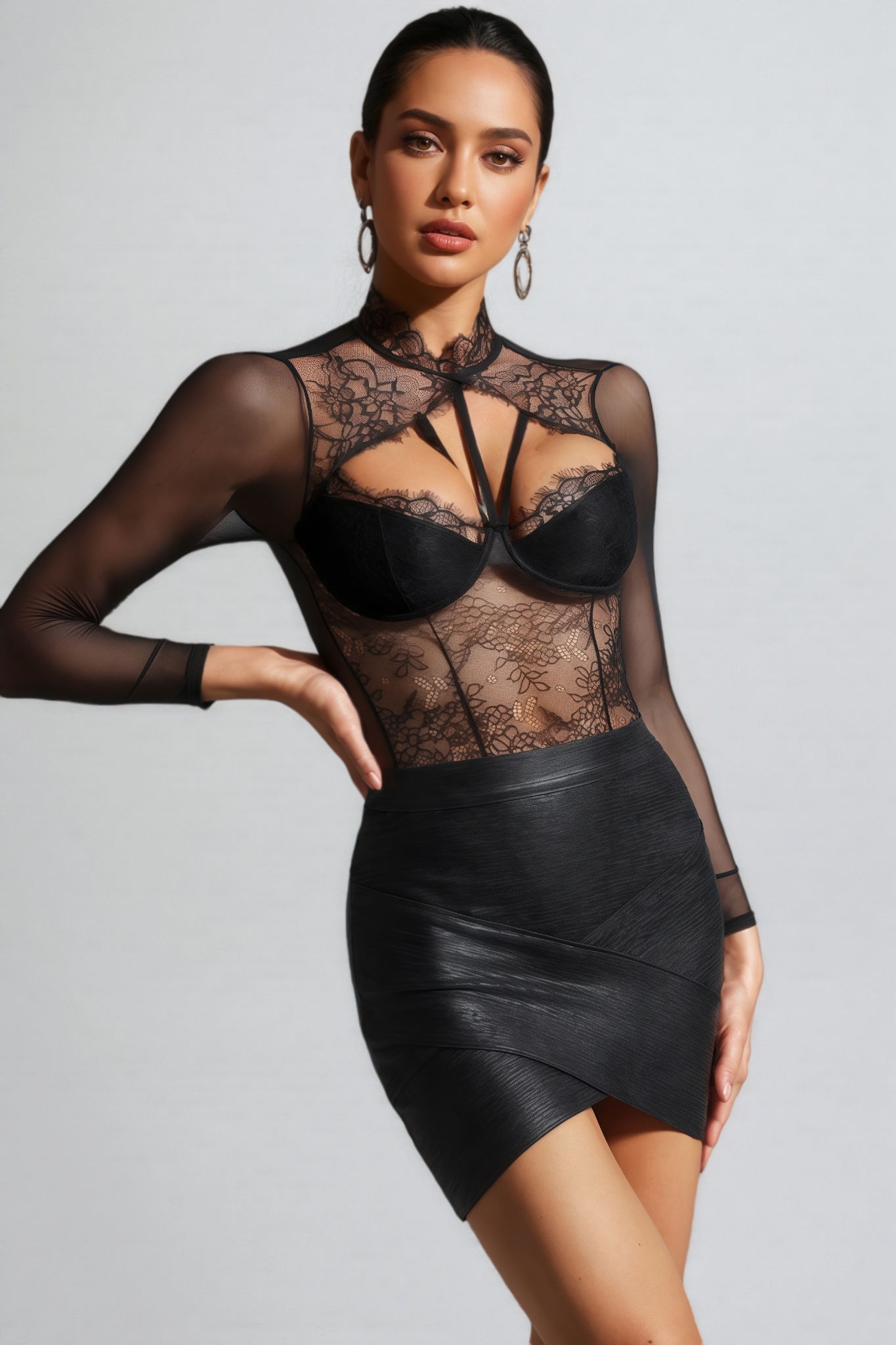 Elira Lace Long Sleeve Jumpsuit